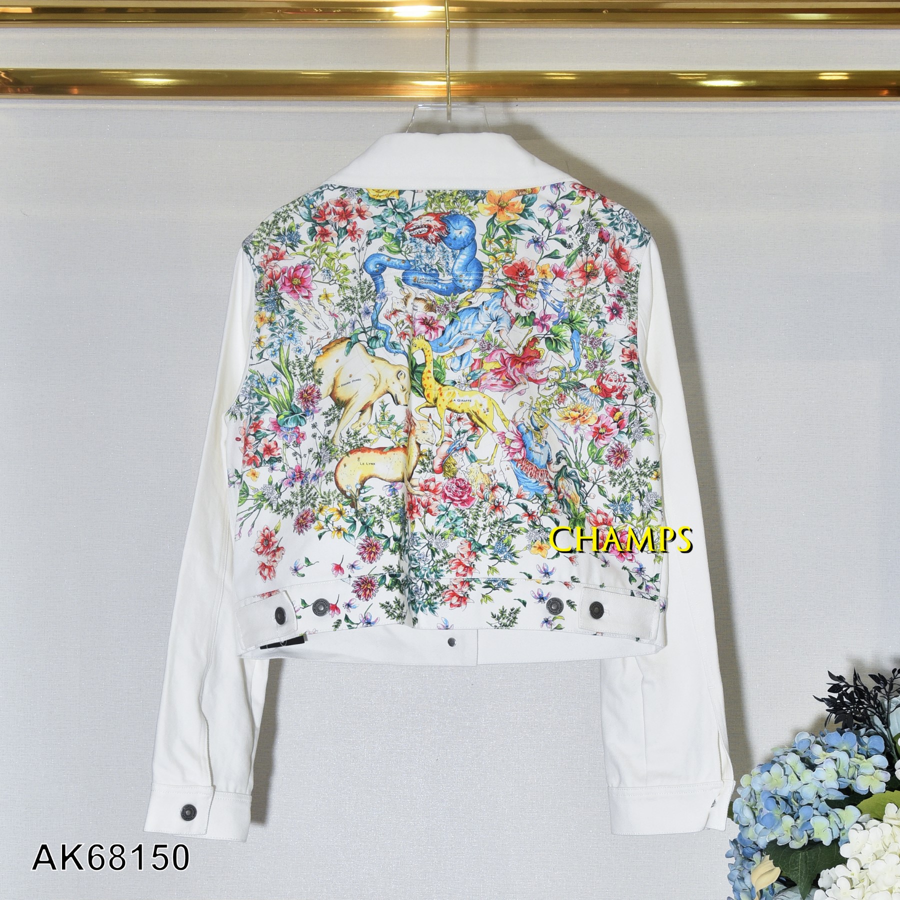 ÁO KHOÁC JEAN TRẮNG DIOR HOA VĂN SAU LUNG 68150