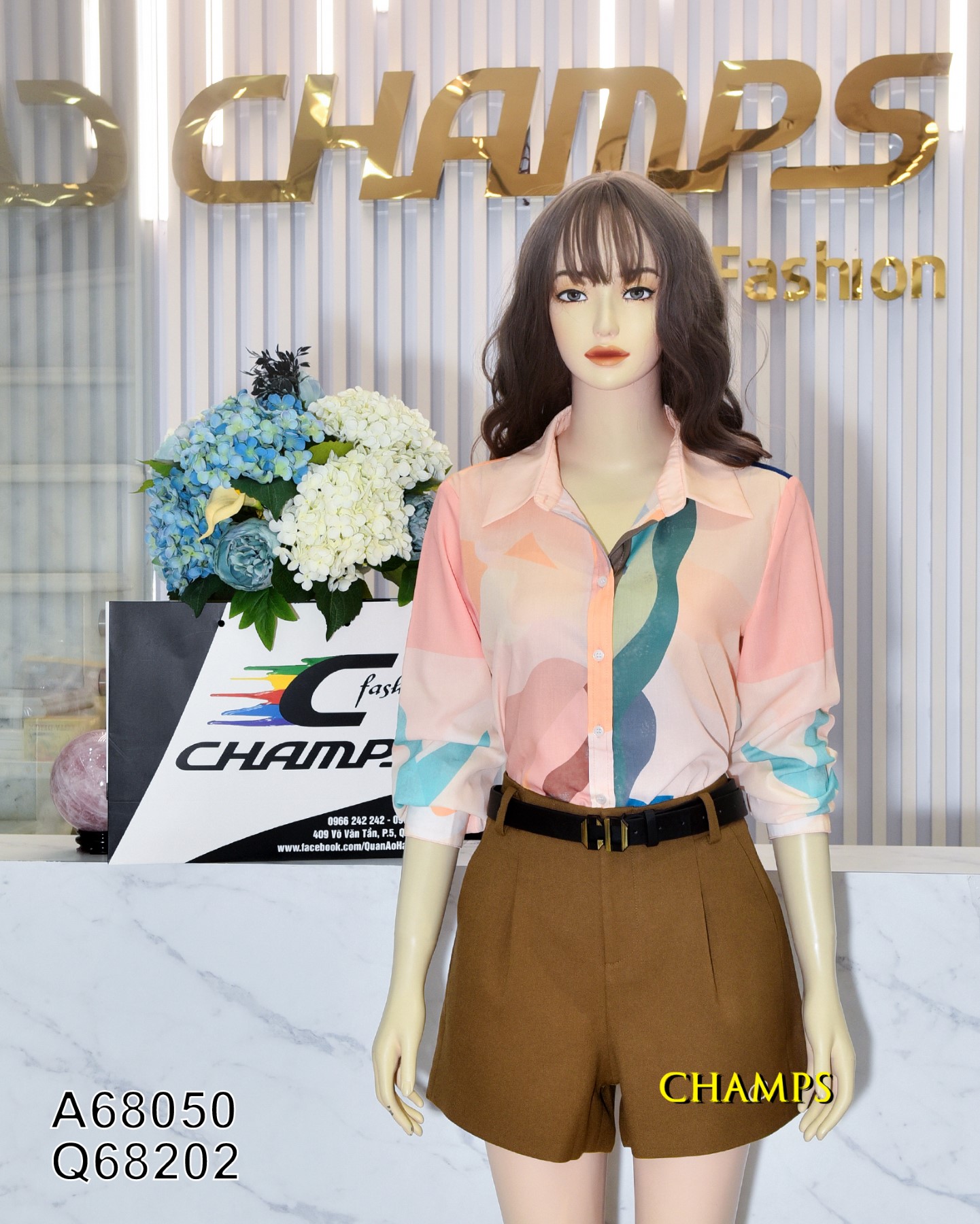 QUẦN SHORT NÂU CD LOGO +DN 68202