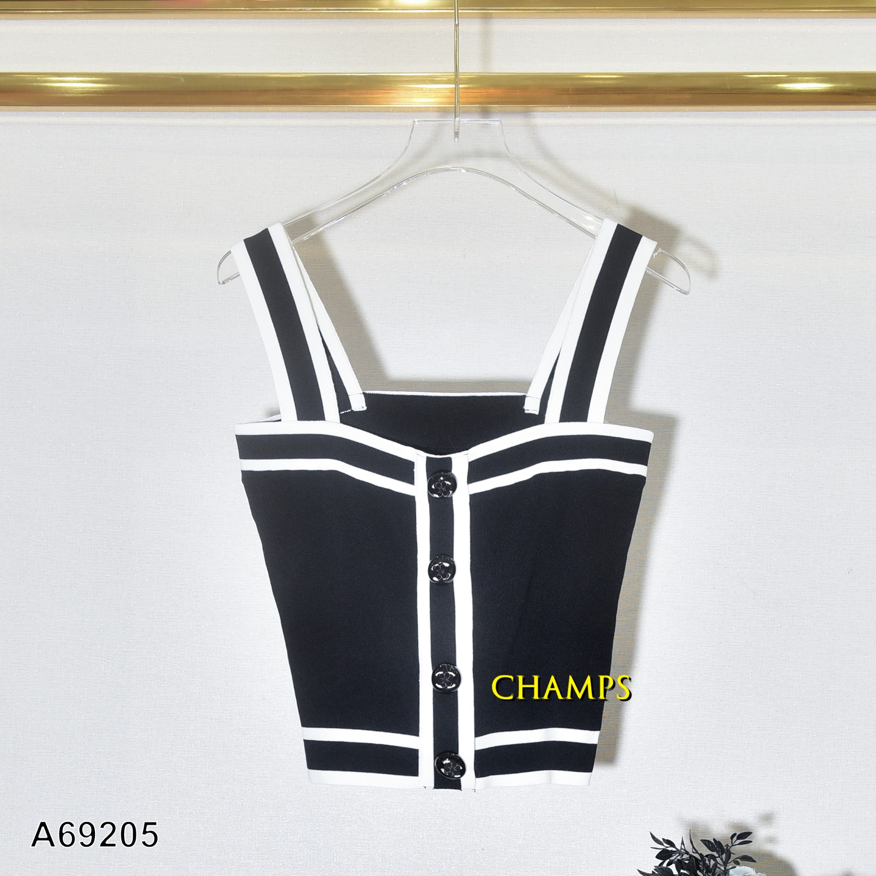 ÁO LEN SÁT NÁCH ĐEN CHANEL 69205