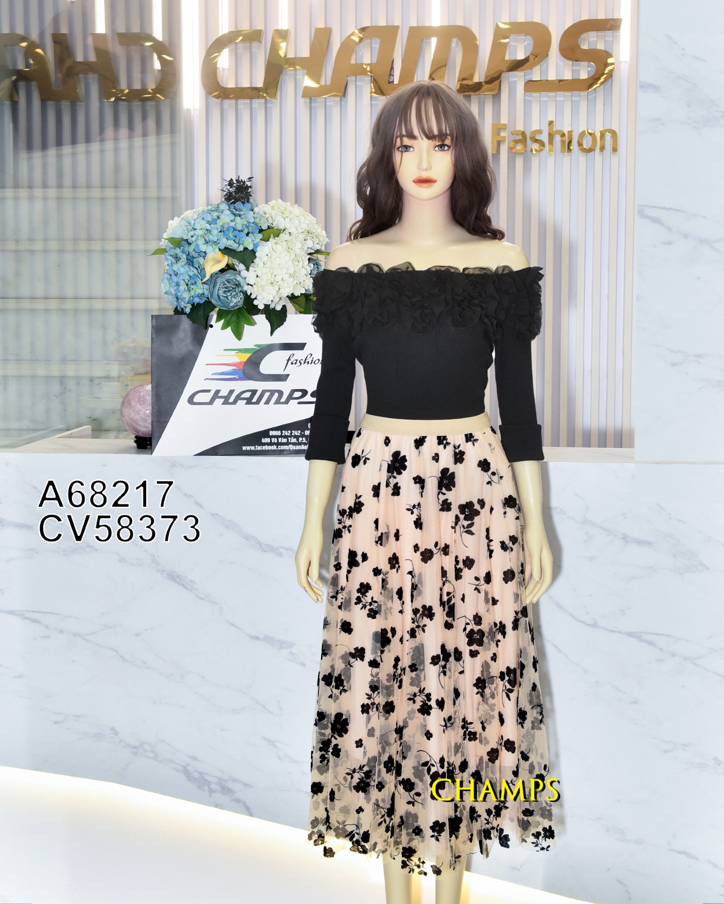 ÁO LEN ĐEN TRỄ VAI BÈO 68271