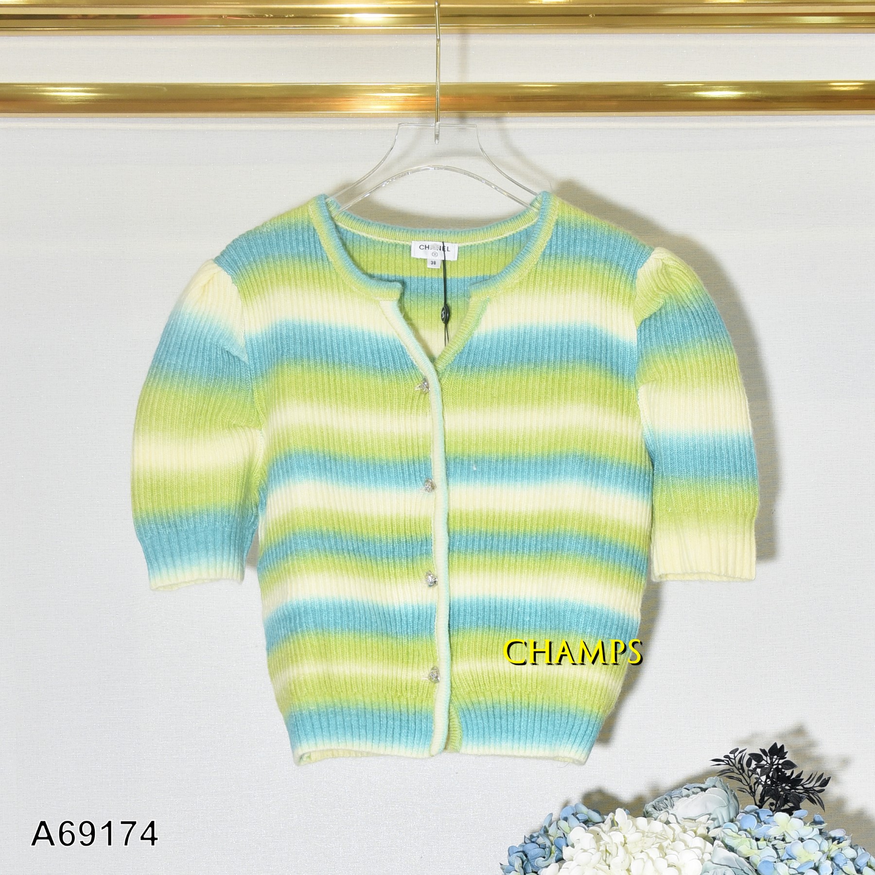 ÁO LEN XANH LOANG CHANEL 69174