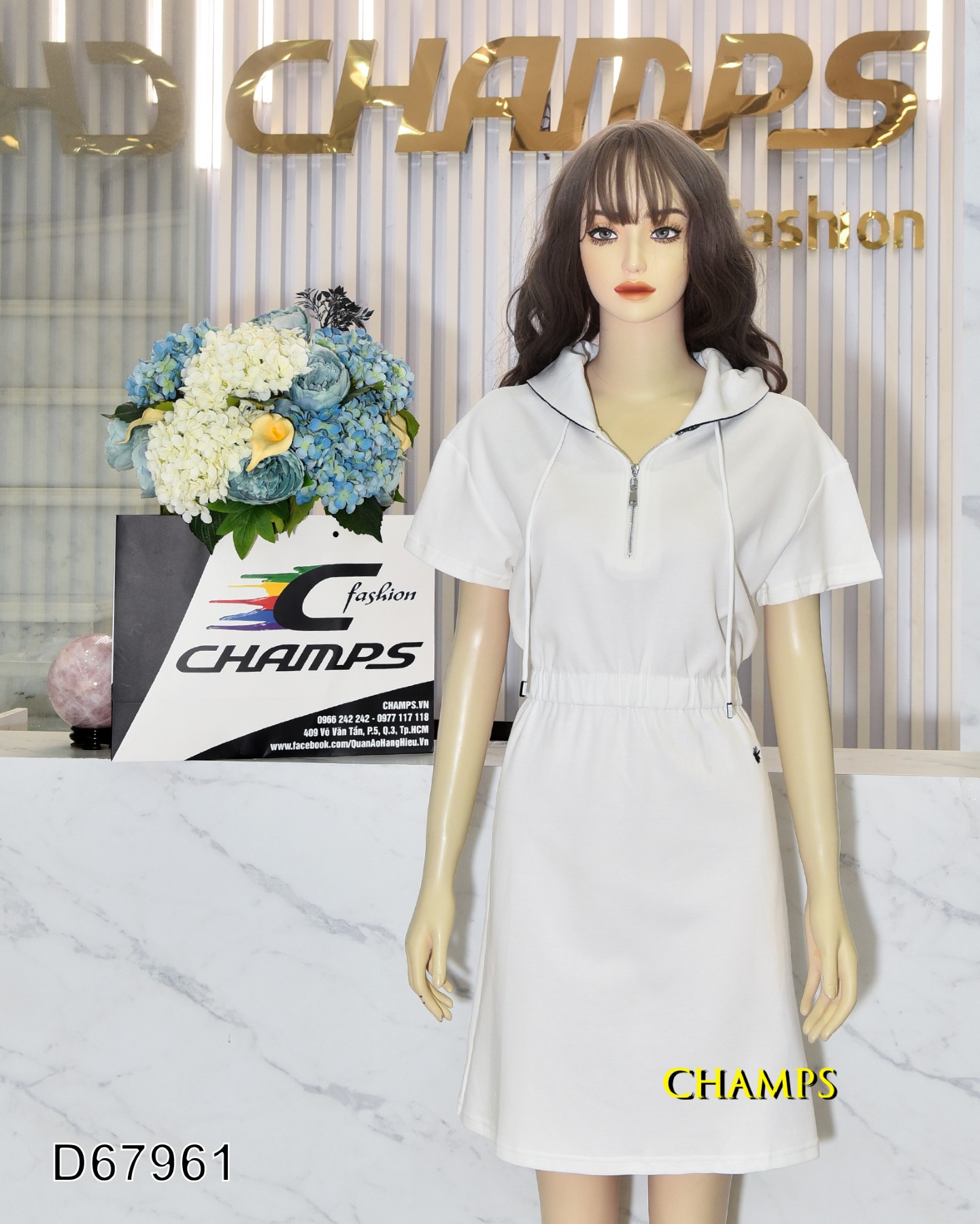 ĐẦM THUN TRẮNG NÓN DIOR 67961