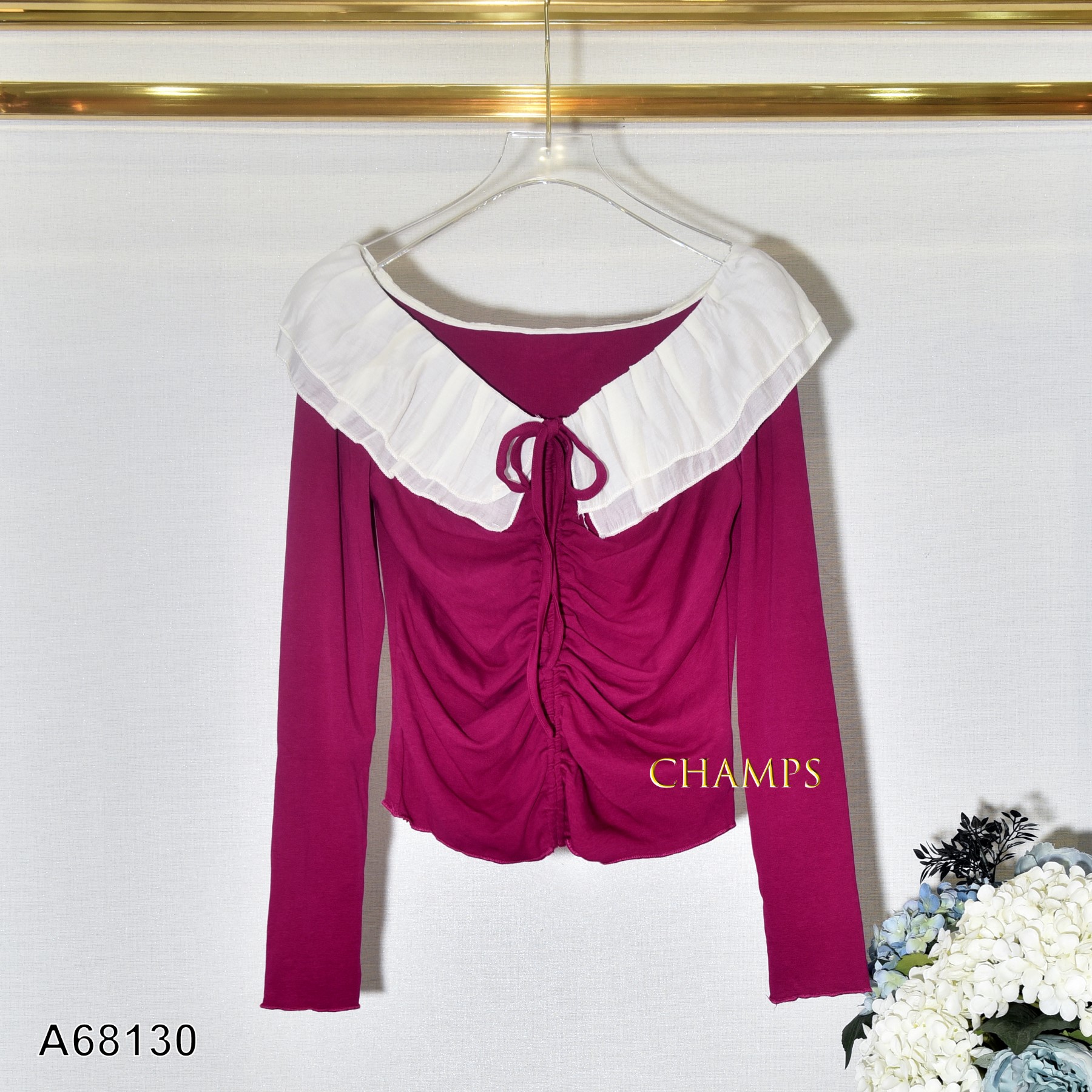 ÁO THUN HỒNG VAI TRỄ BÈO 68130