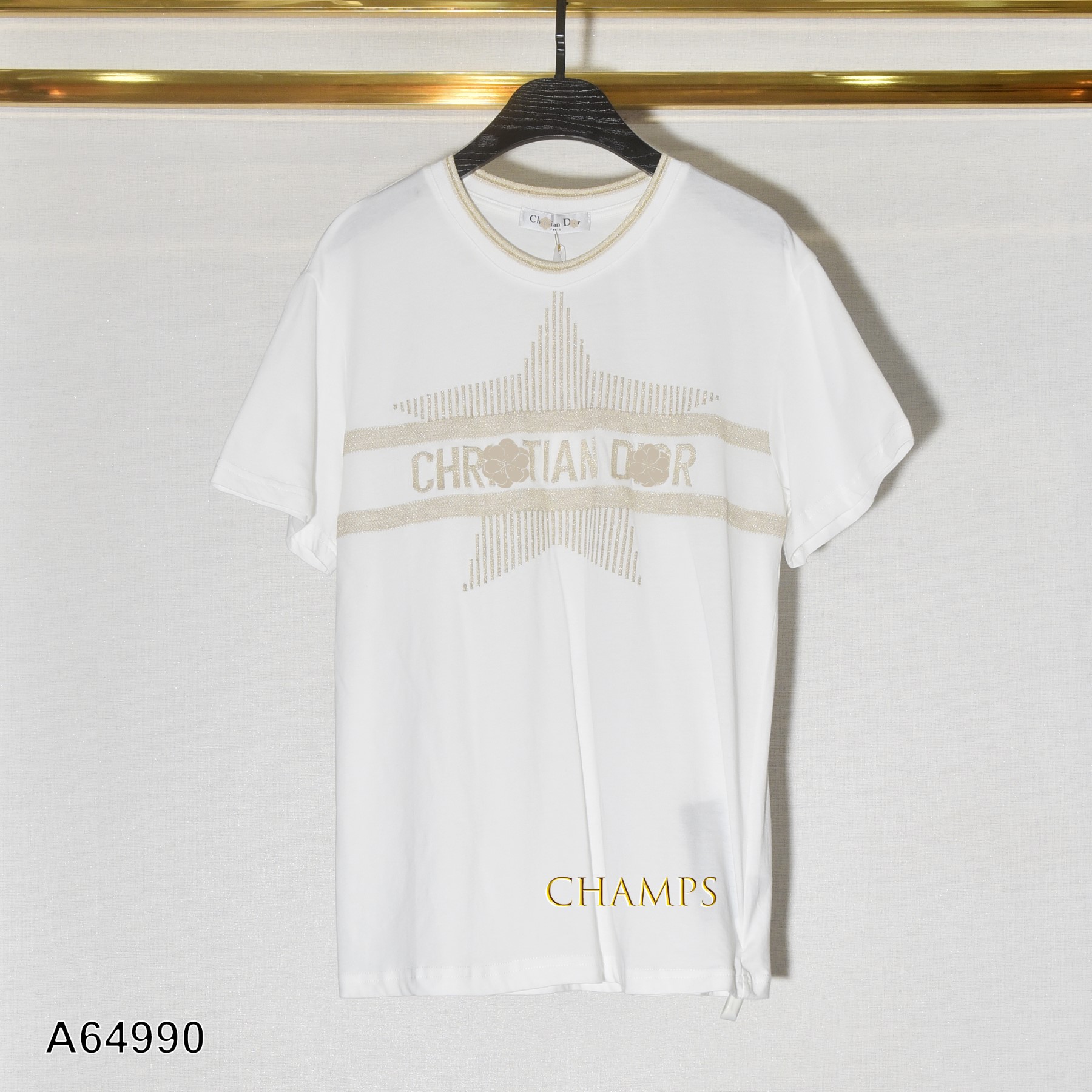 ÁO THUN SUÔN TRẮNG CHỮ KEM DIOR 64990