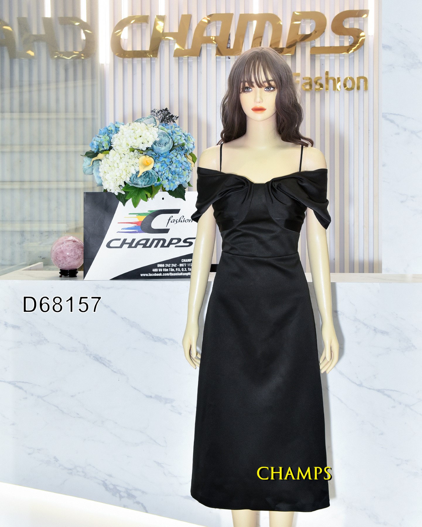 ĐẦM ĐEN VAI TRỄ XOẮN 68157