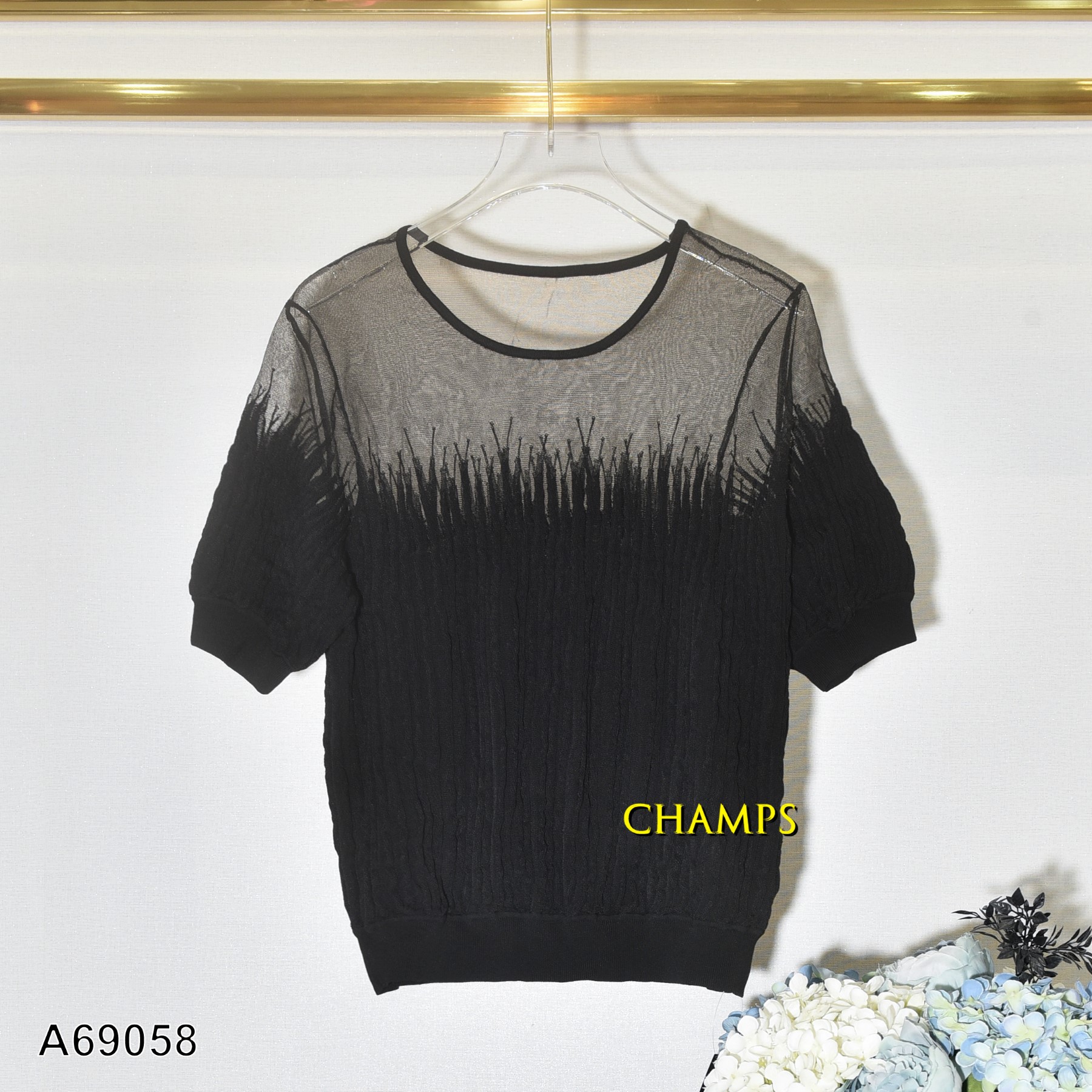 ÁO LEN ĐEN LƯỚI HÀN QUỐC 69058