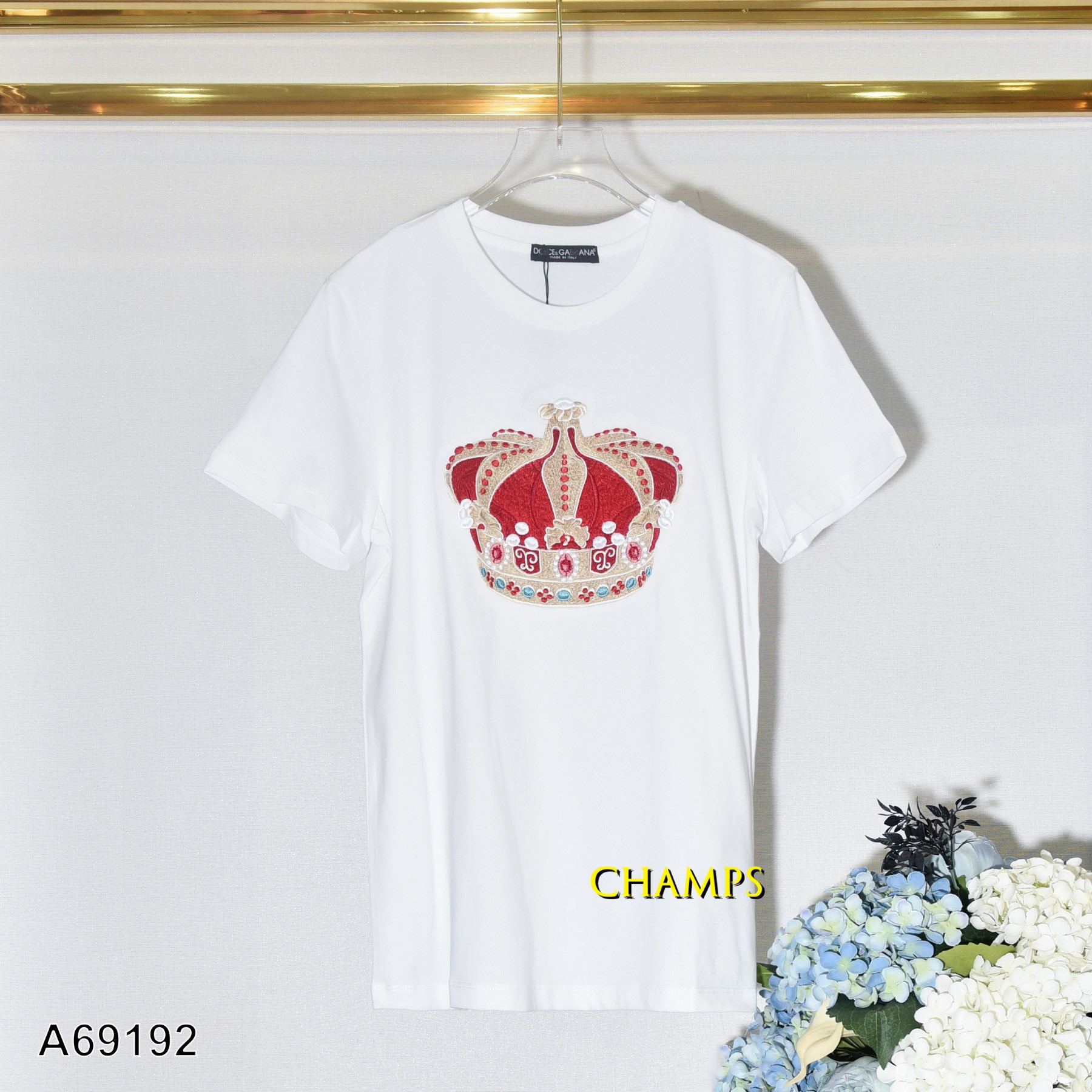 ÁO THUN TRẮNG HOA TIẾT D&G 69192