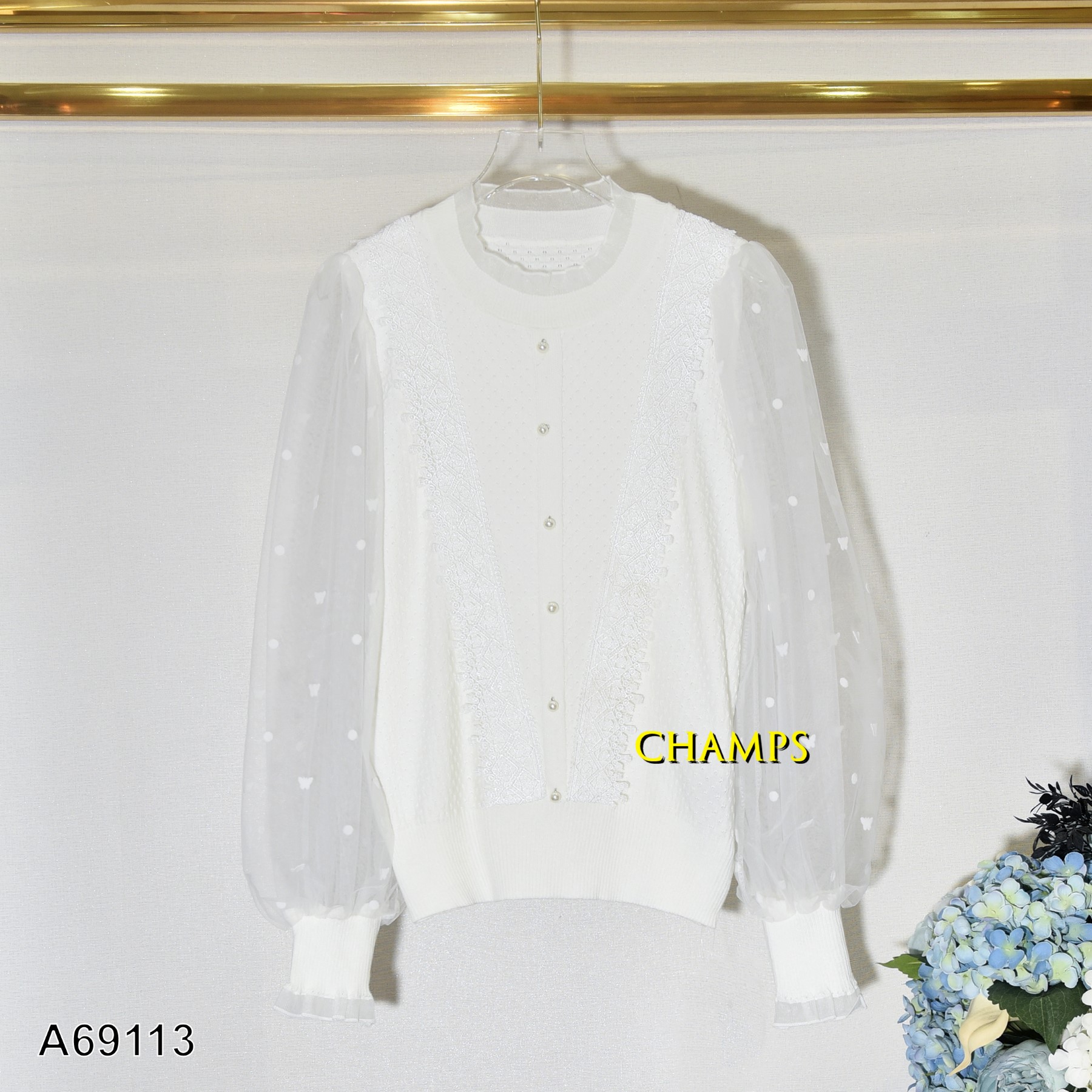 ÁO LEN TRẰNG TAY TIM 69113