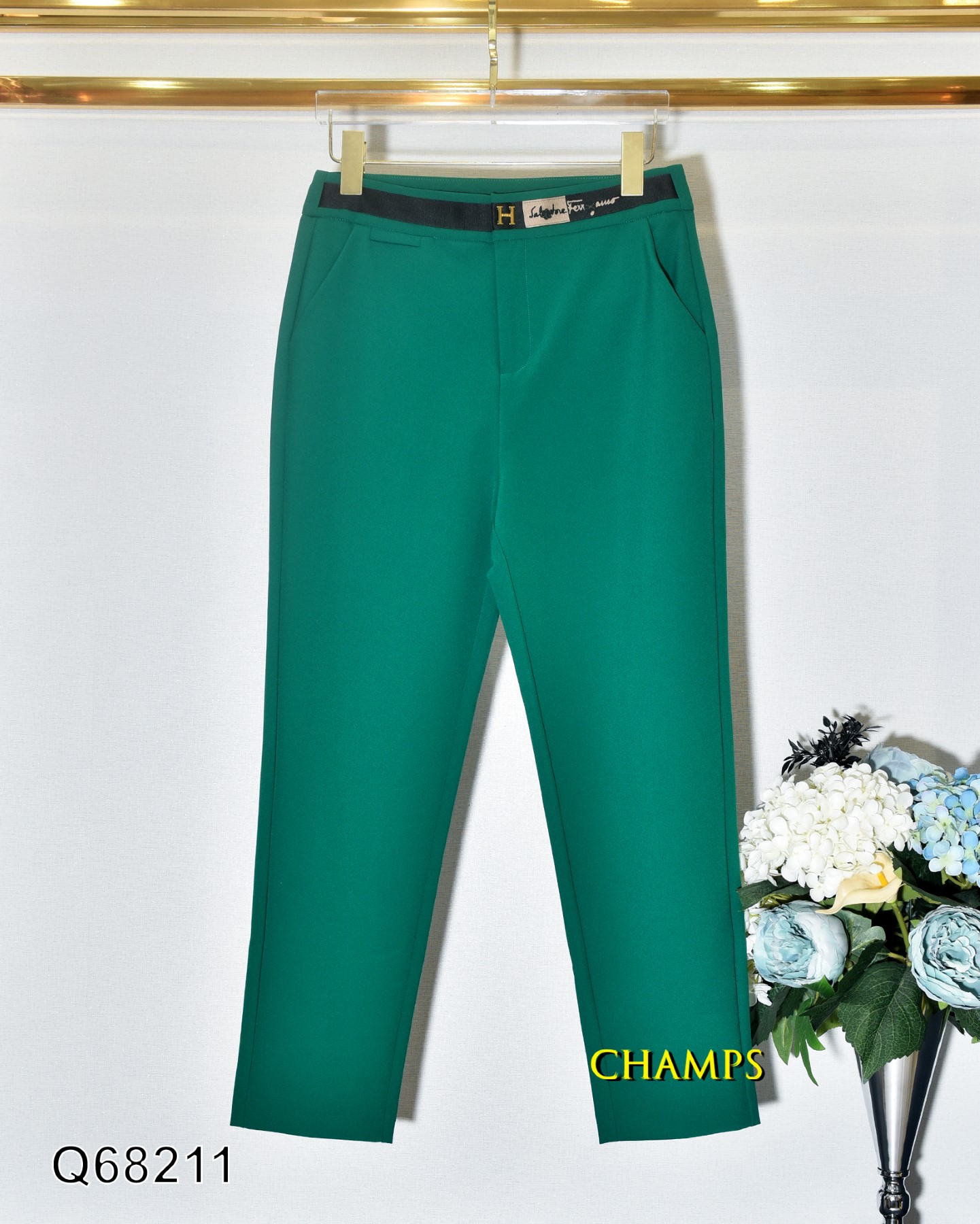 QUẦN TÂY 90F XANH LÁ LOGO H 68211