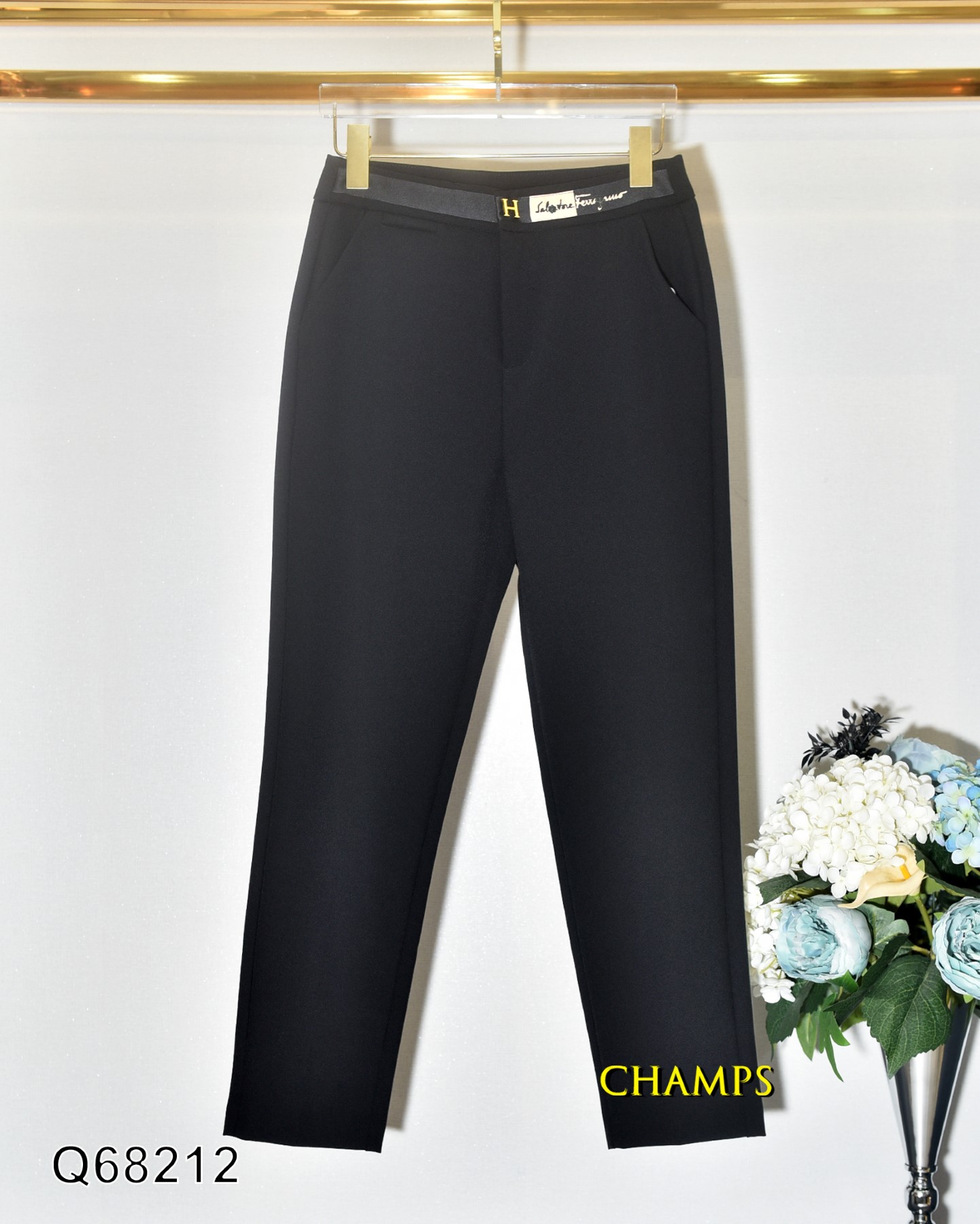 QUẦN TÂY 90F ĐEN LOGO H 68212