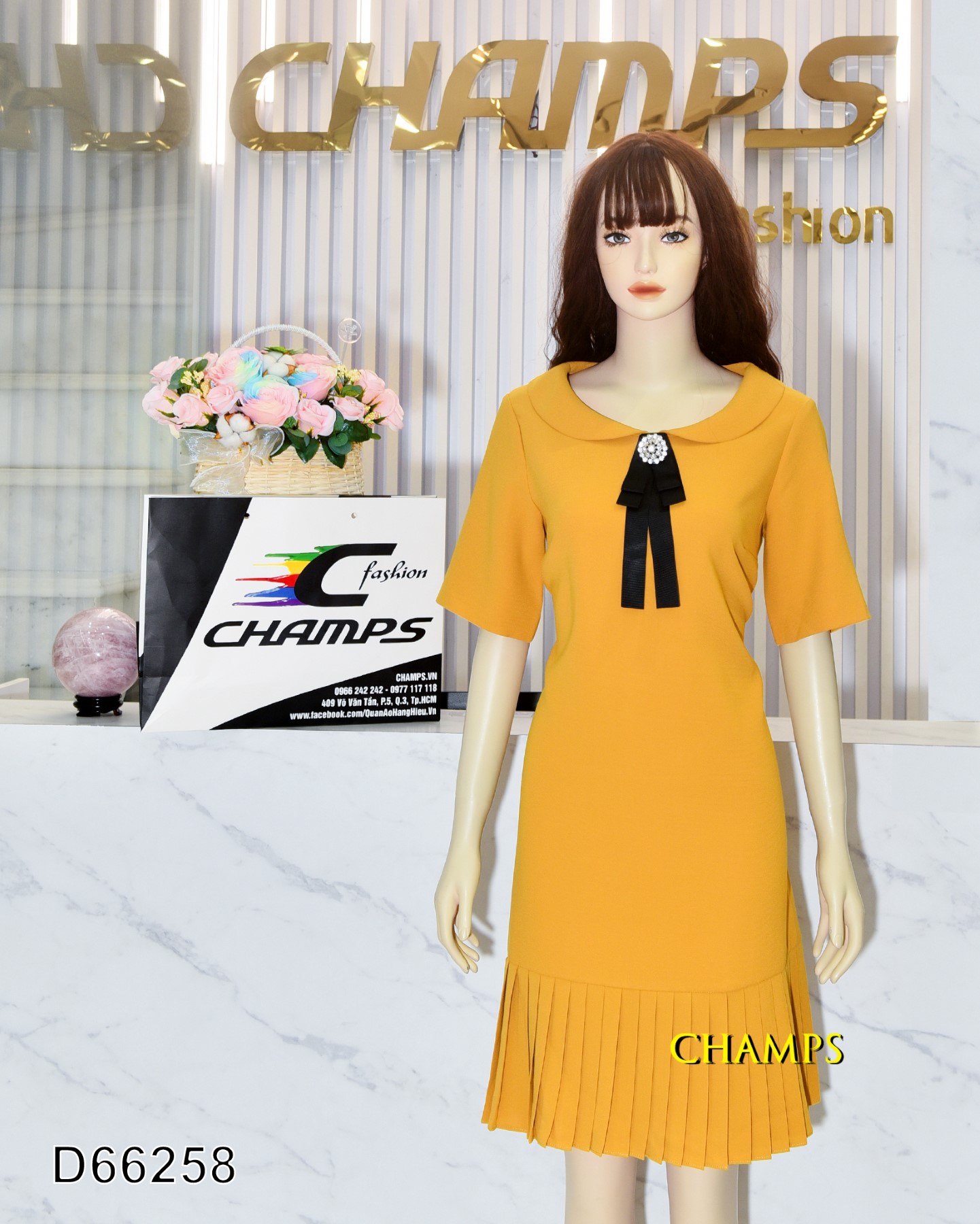 ĐẦM FENDI SUÔN VÀNG BÈO 66258