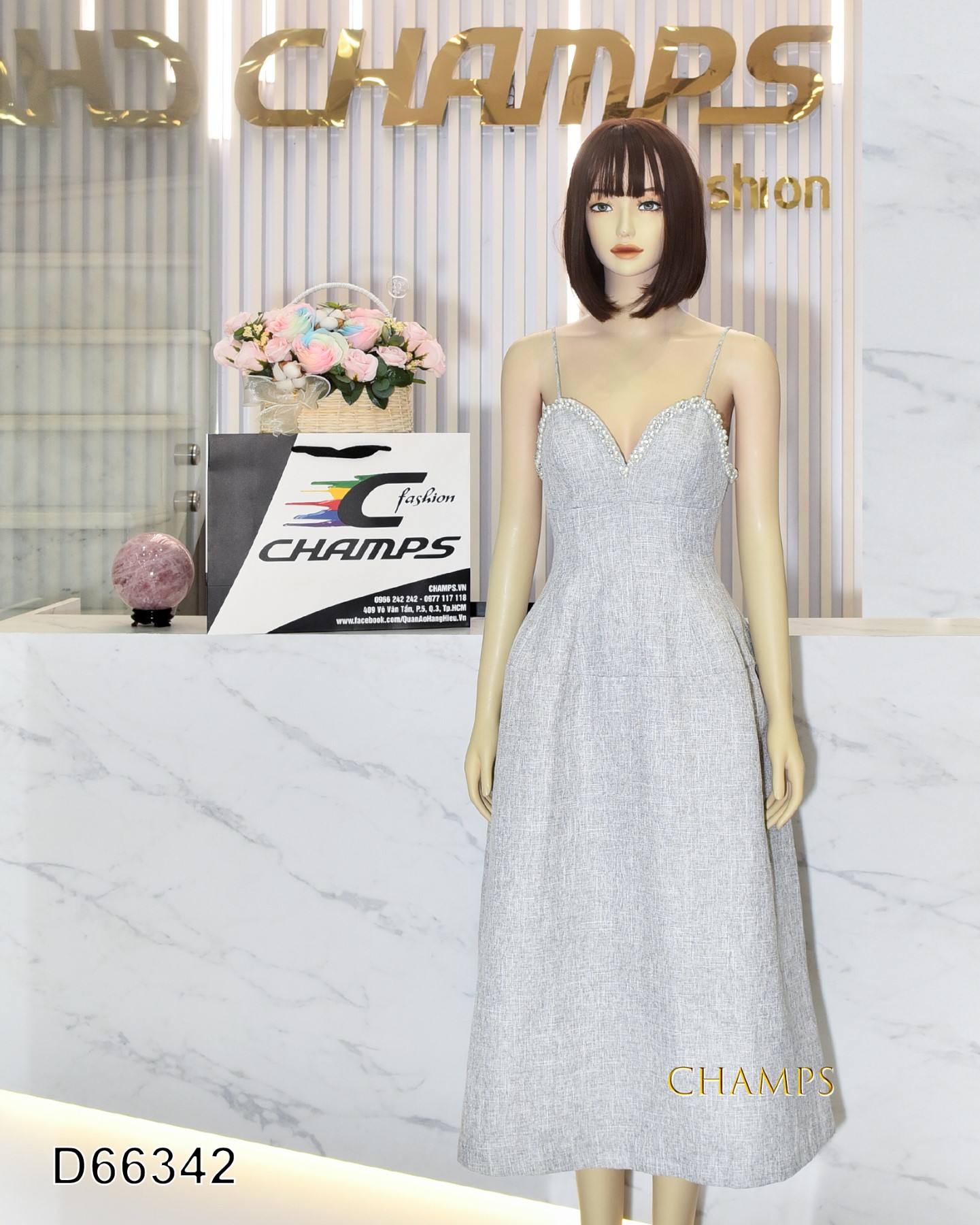 ĐẦM XÁM 2 DÂY CƯỜM 66342