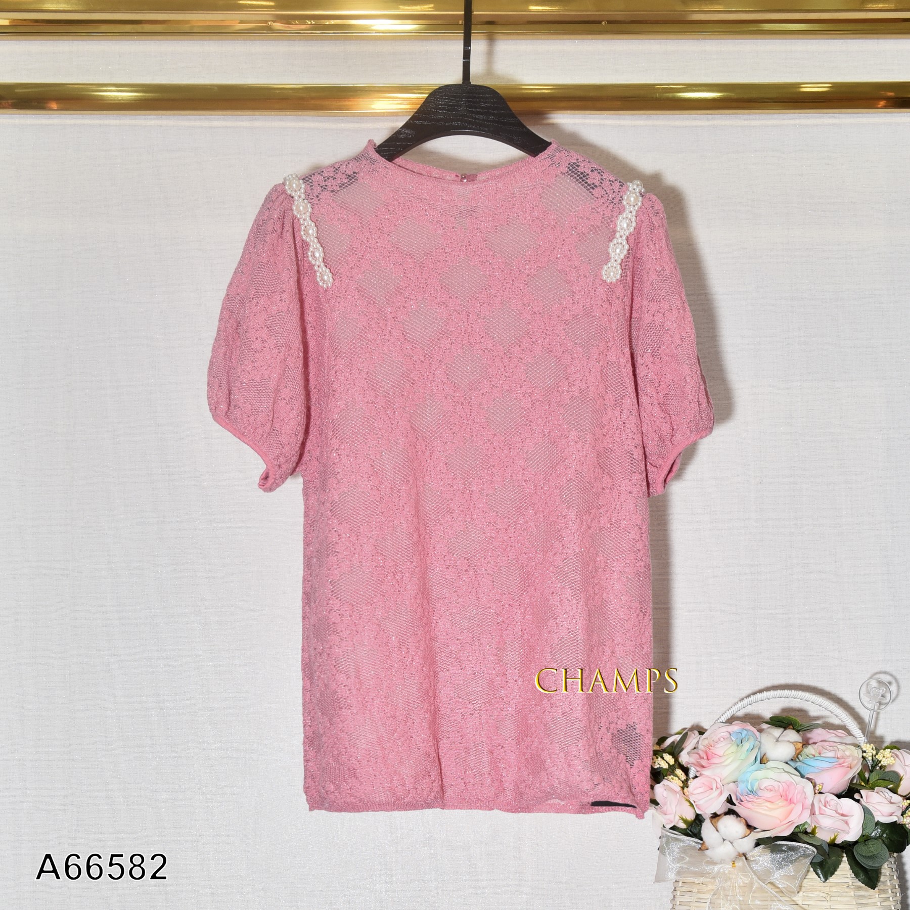 ÁO LEN HỒNG VAI HẠT BẸT 66582