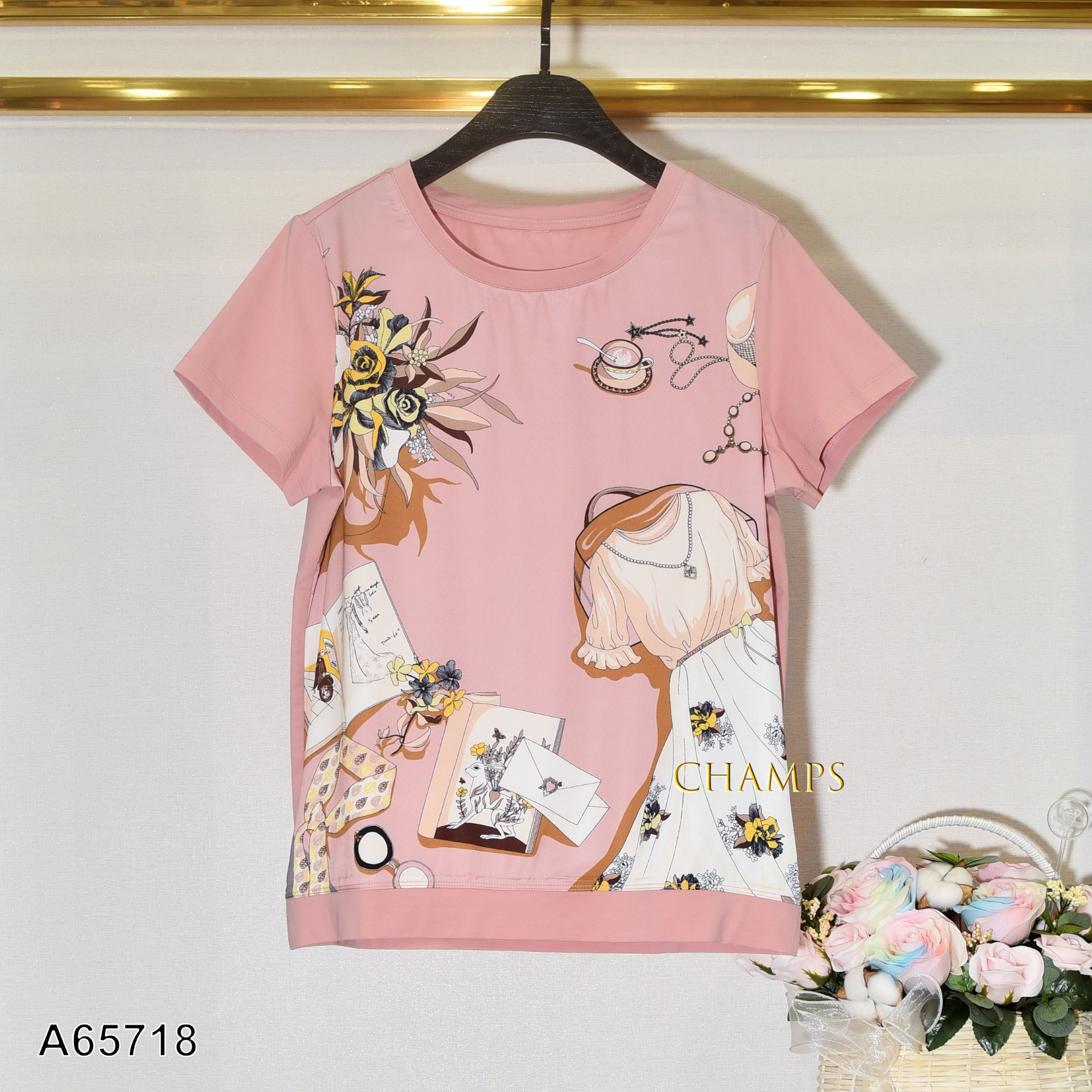 ÁO THUN PHA LỤA HỒNG 65718