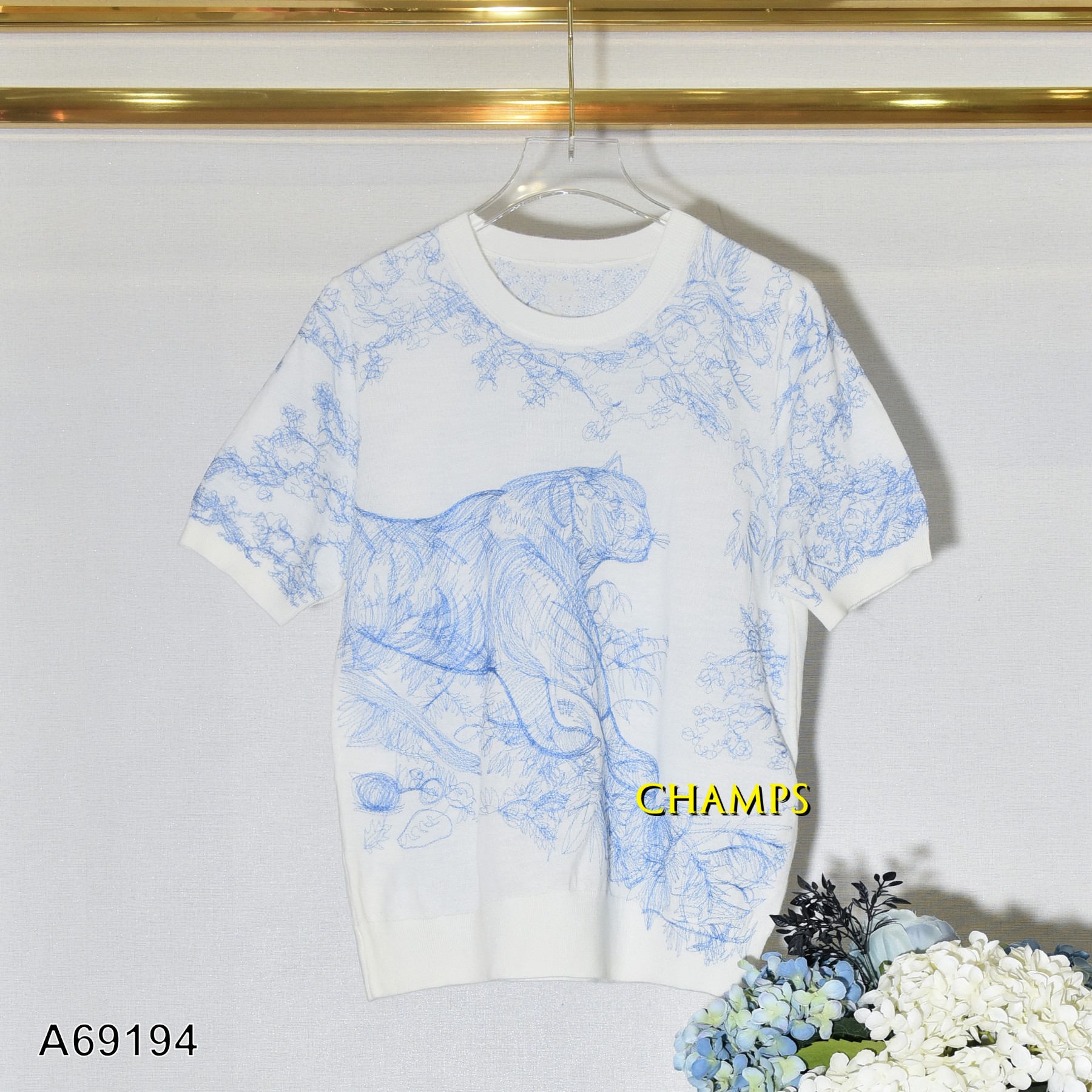 ÁO LEN XANH DIOR TAY NGẮN 69194