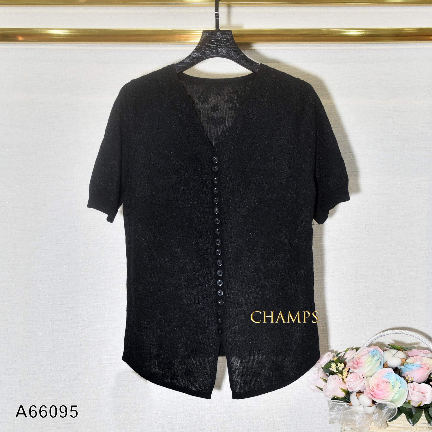 ÁO LEN ĐEN NÚT 66095