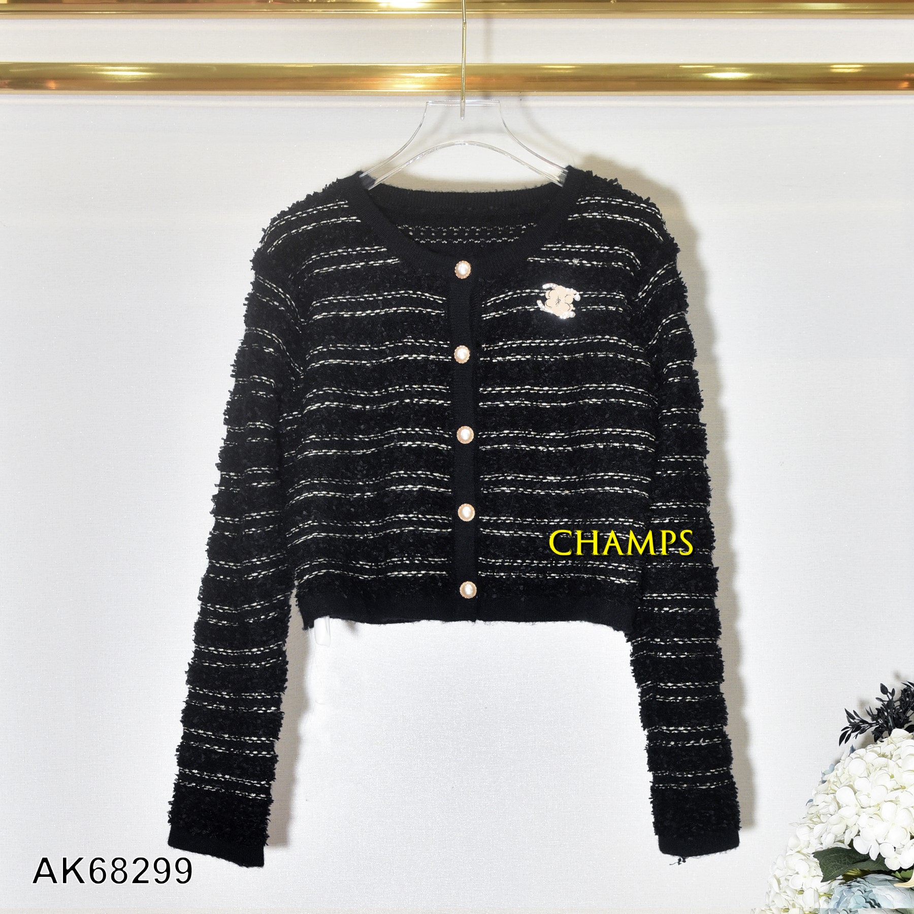 ÁO KHOÁC LEN ĐEN CHANEL 68299