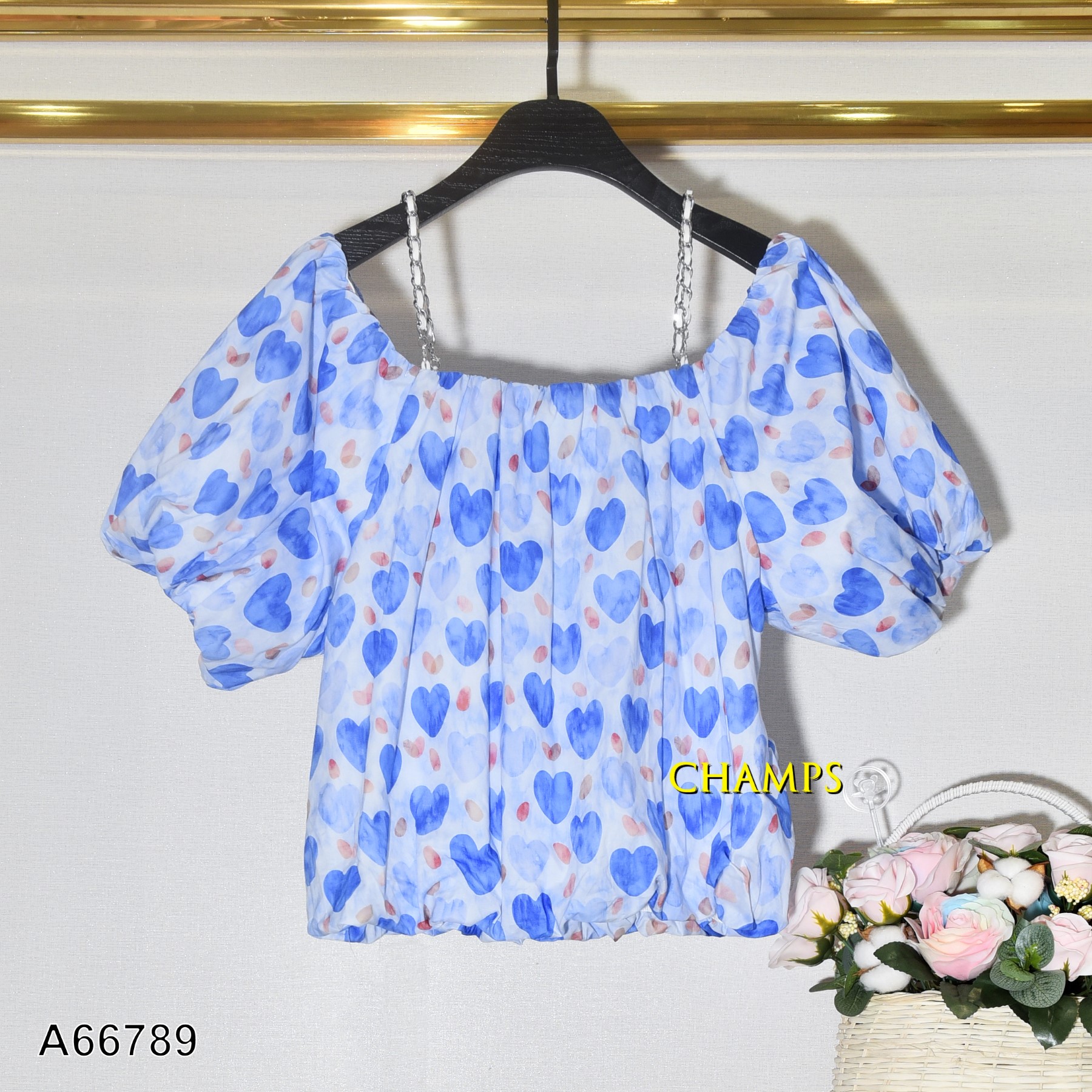 ÁO TIM XANH VAI TRỄ 66789