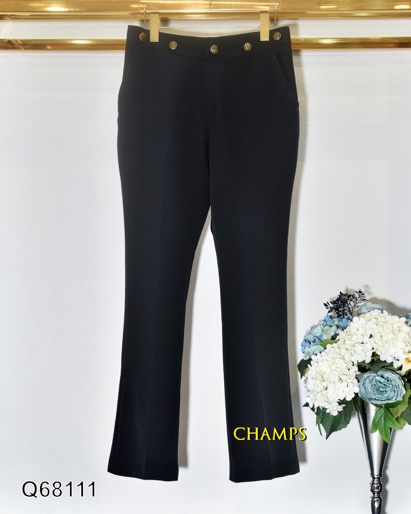 QUẦN TÂY ĐEN LƯNG 4 NÚT 68111