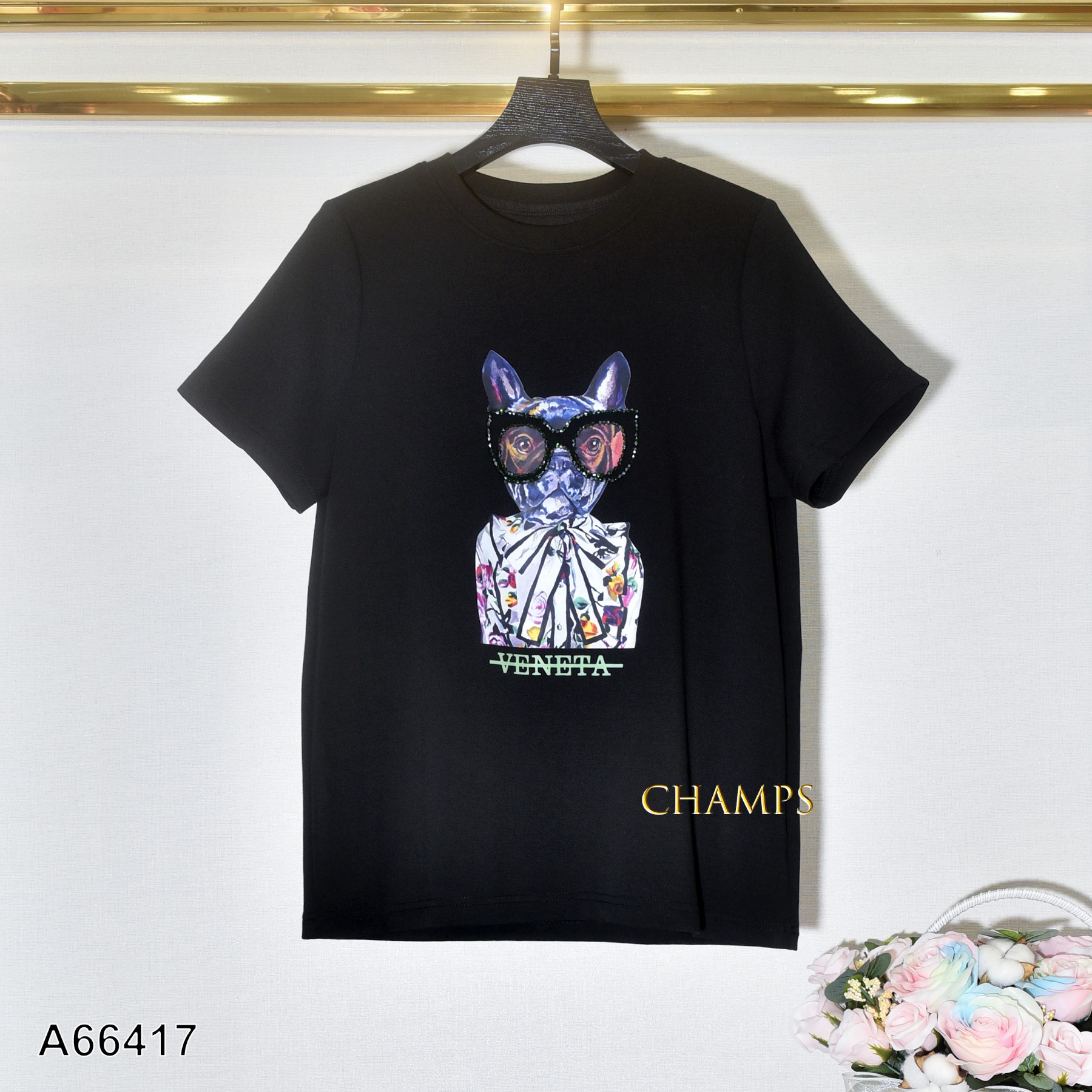 ÁO THUN ĐEN XỐP HÌNH ĐÁ 66417