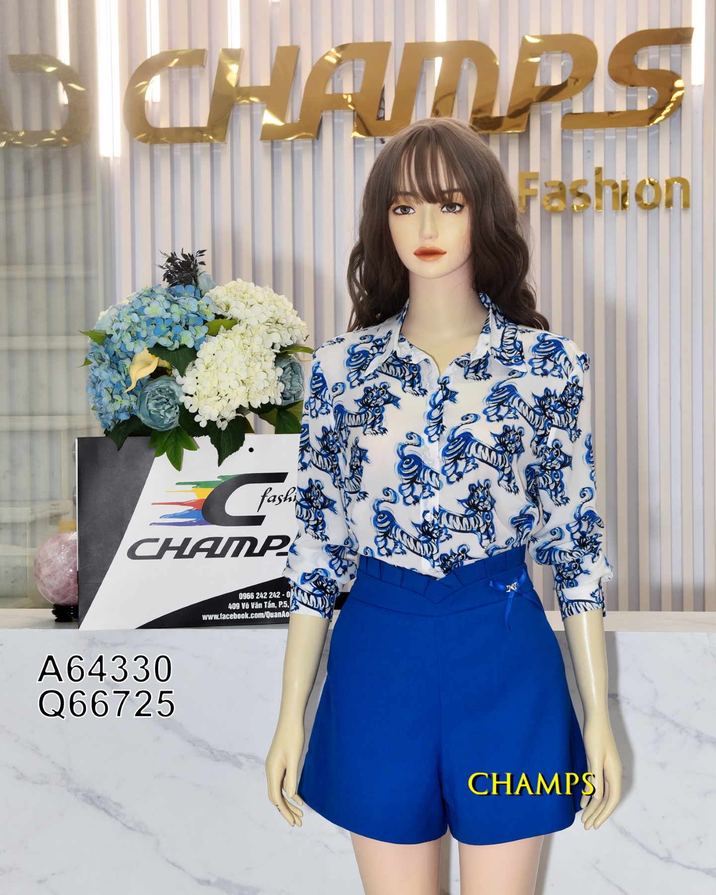 QUẦN SHORT XANH LƯNG LAZE 66725