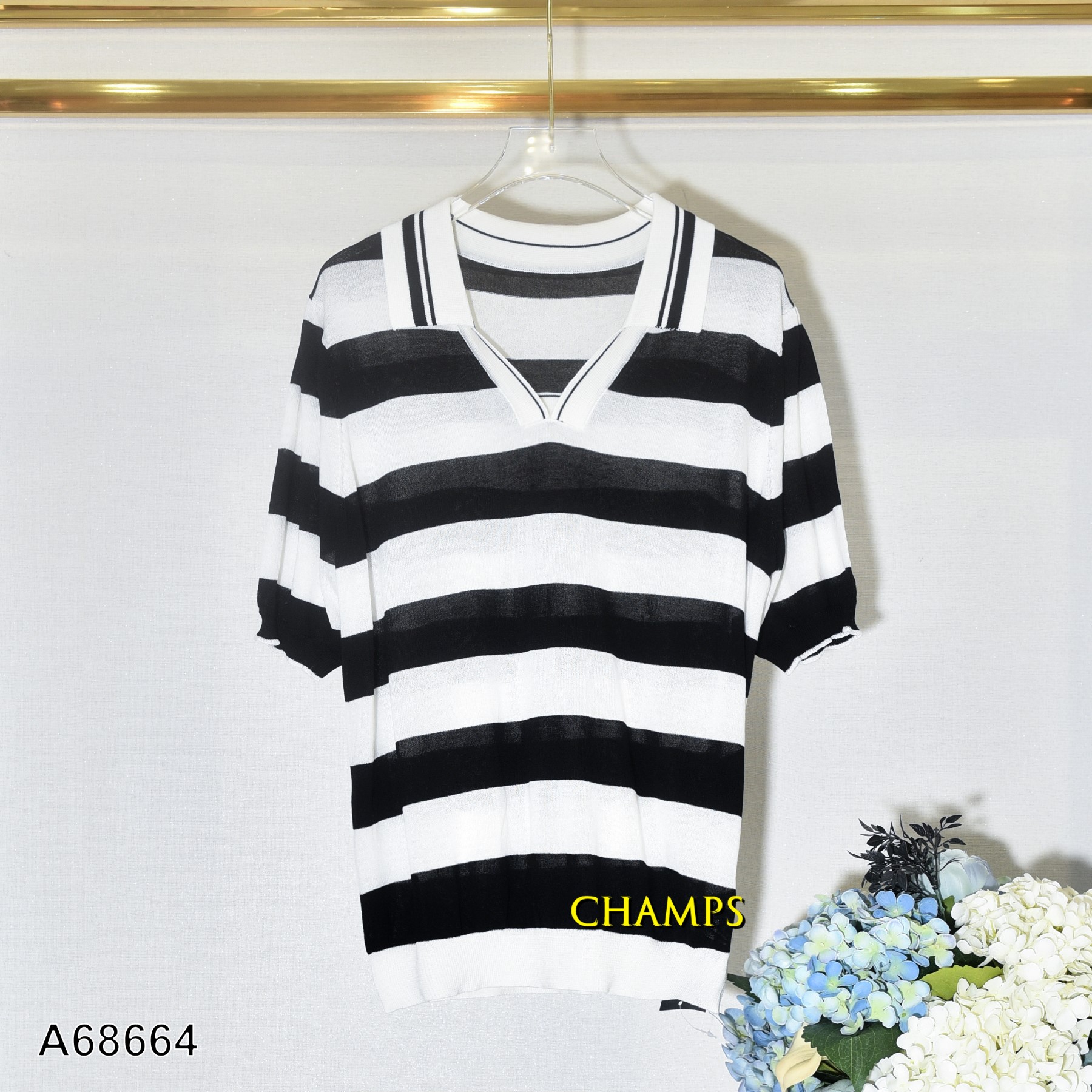 ÁO LEN KẺ SỌC TRẮNG ĐEN 68664