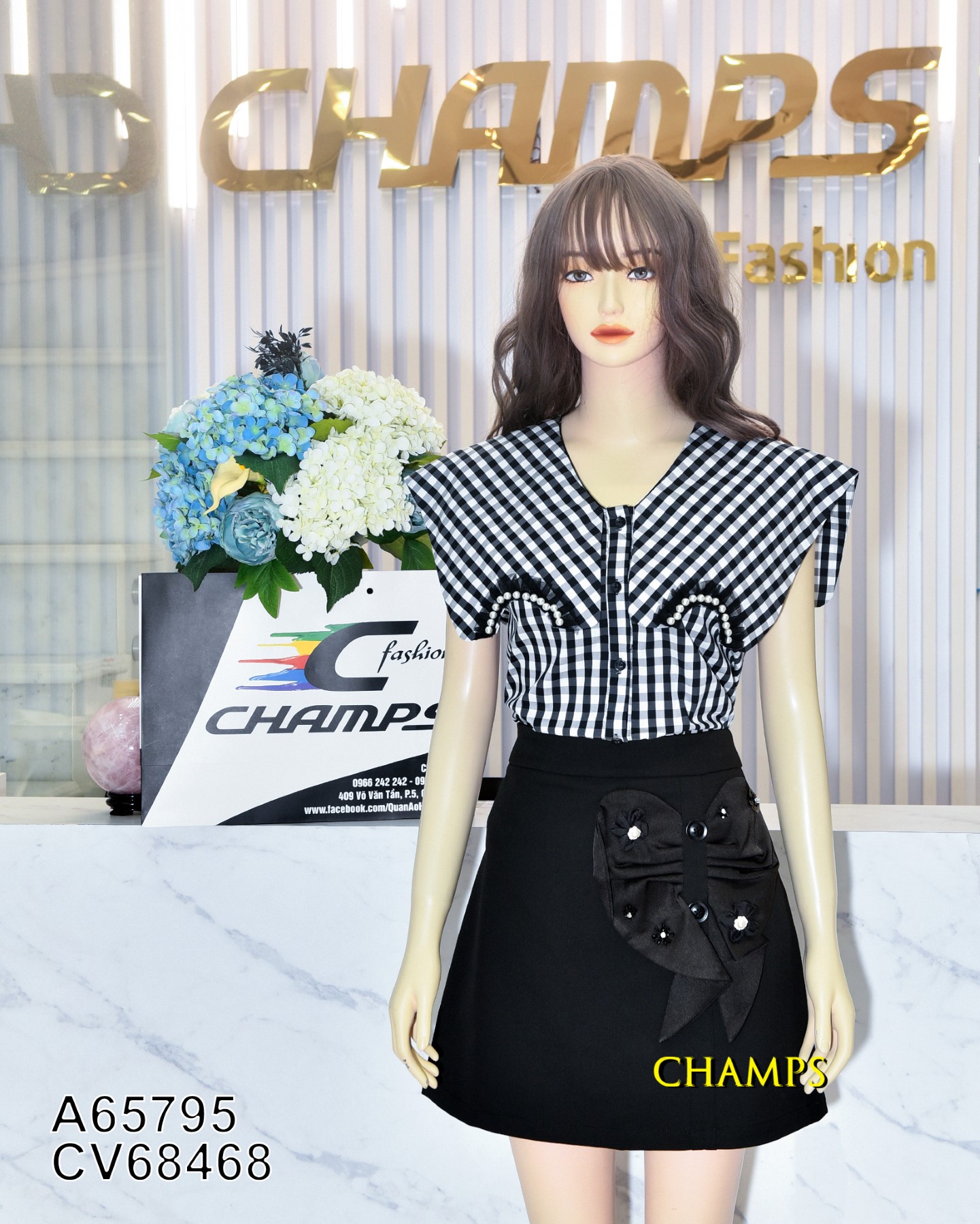 CHÂN VÁY ĐEN TIM ĐEN 68468