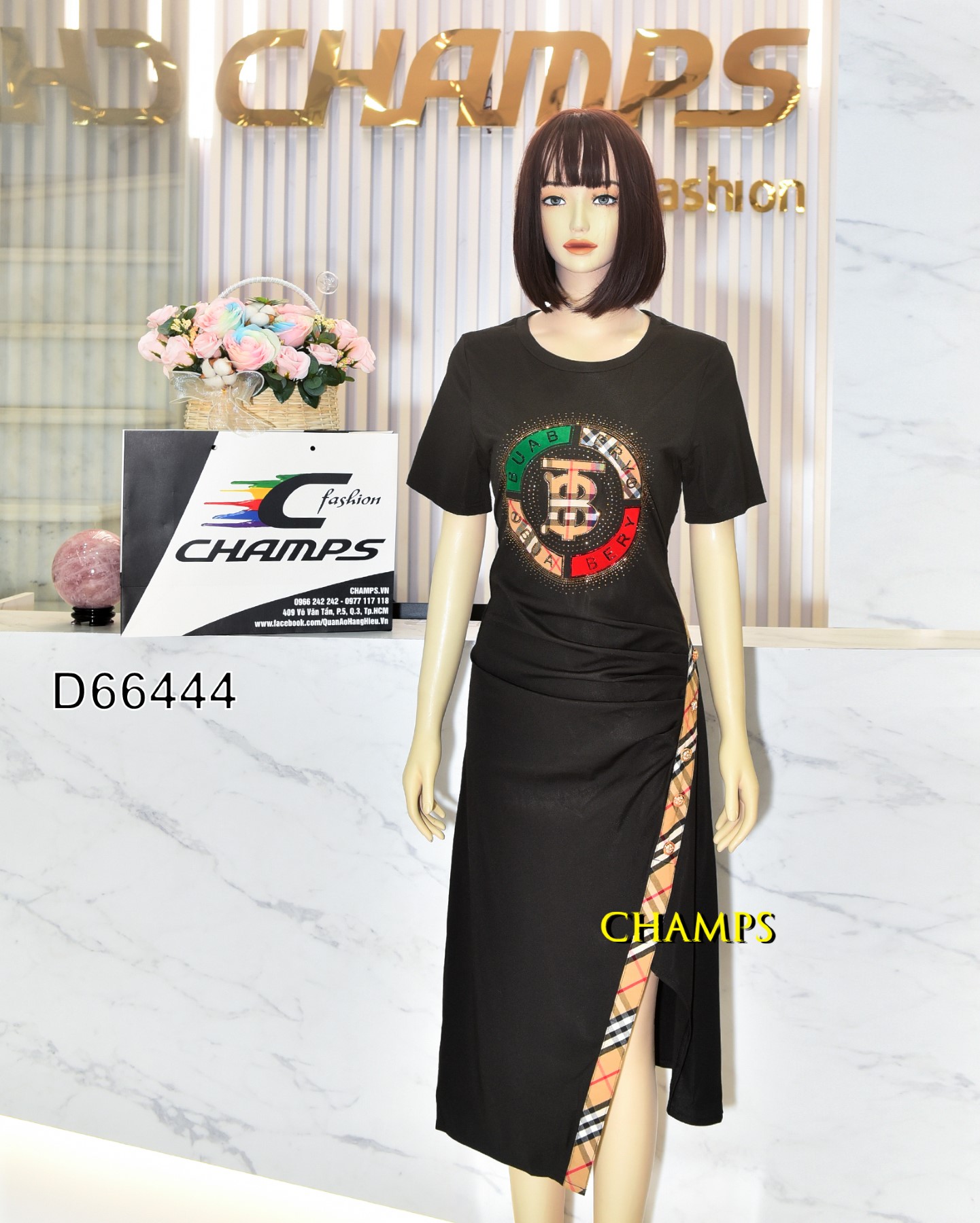 ĐẦM THUN ĐEN BBR L 2 MÃ 66444