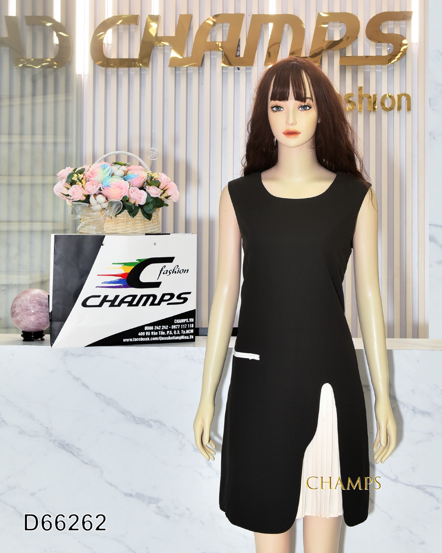 ĐẦM FENDI ĐEN SUÔN LAI KHÓA 66262