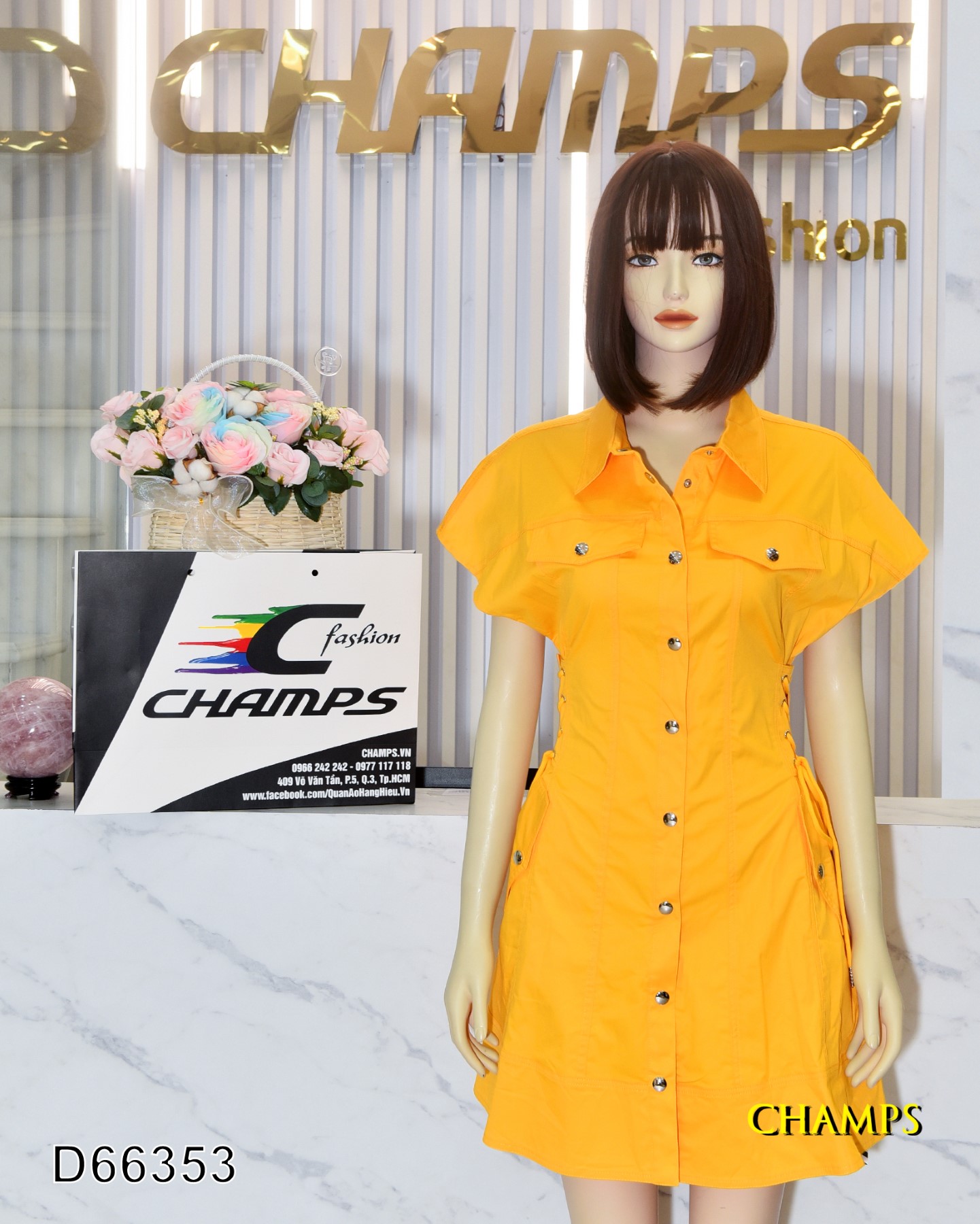 ĐẦM VÀNG XÔ THẮT DÂY EO 66353