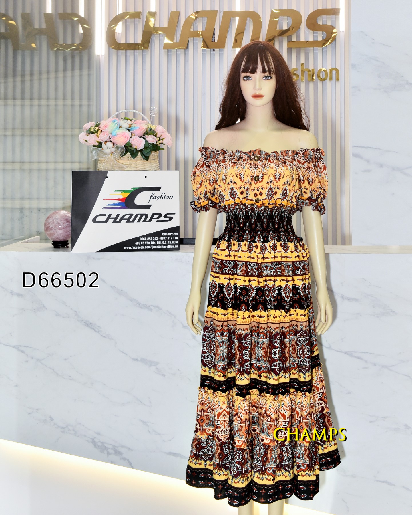 ĐẦM VAI TRỄ NÂU VÀNG 66502