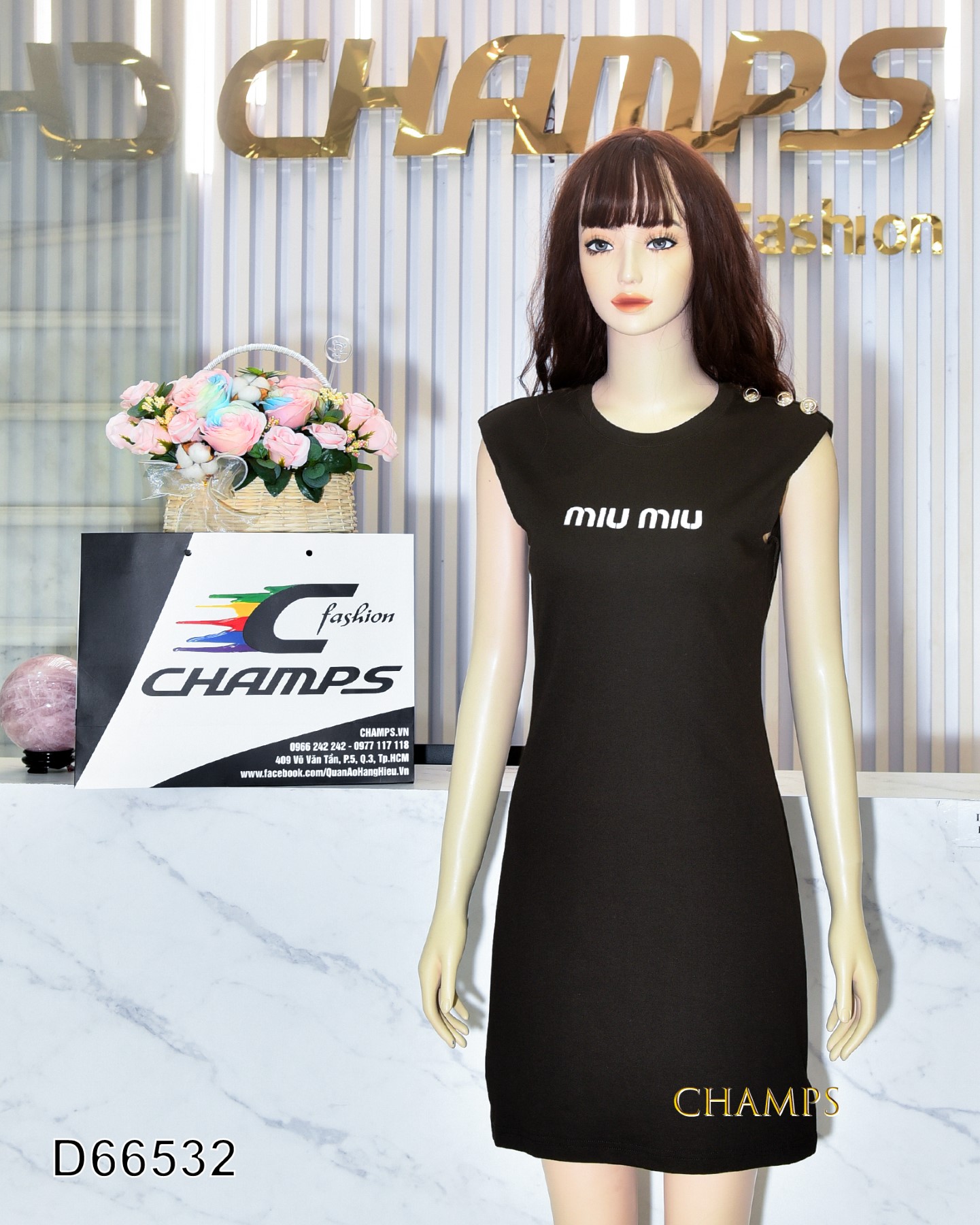 ĐẦM THUN ĐEN SAU LƯNG REN 66532