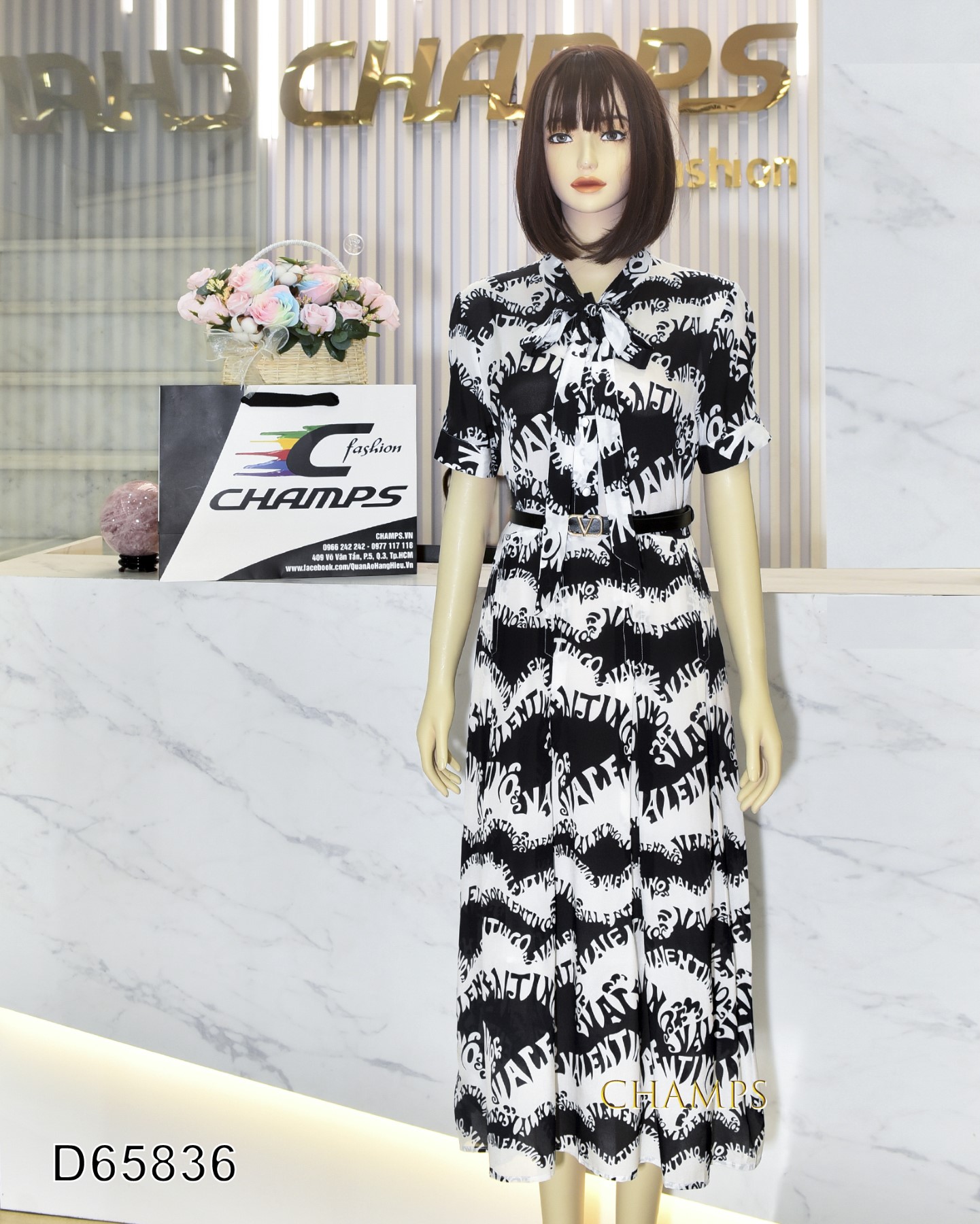 ĐẦM LỤA VALENTINO DÀI +DN 65836