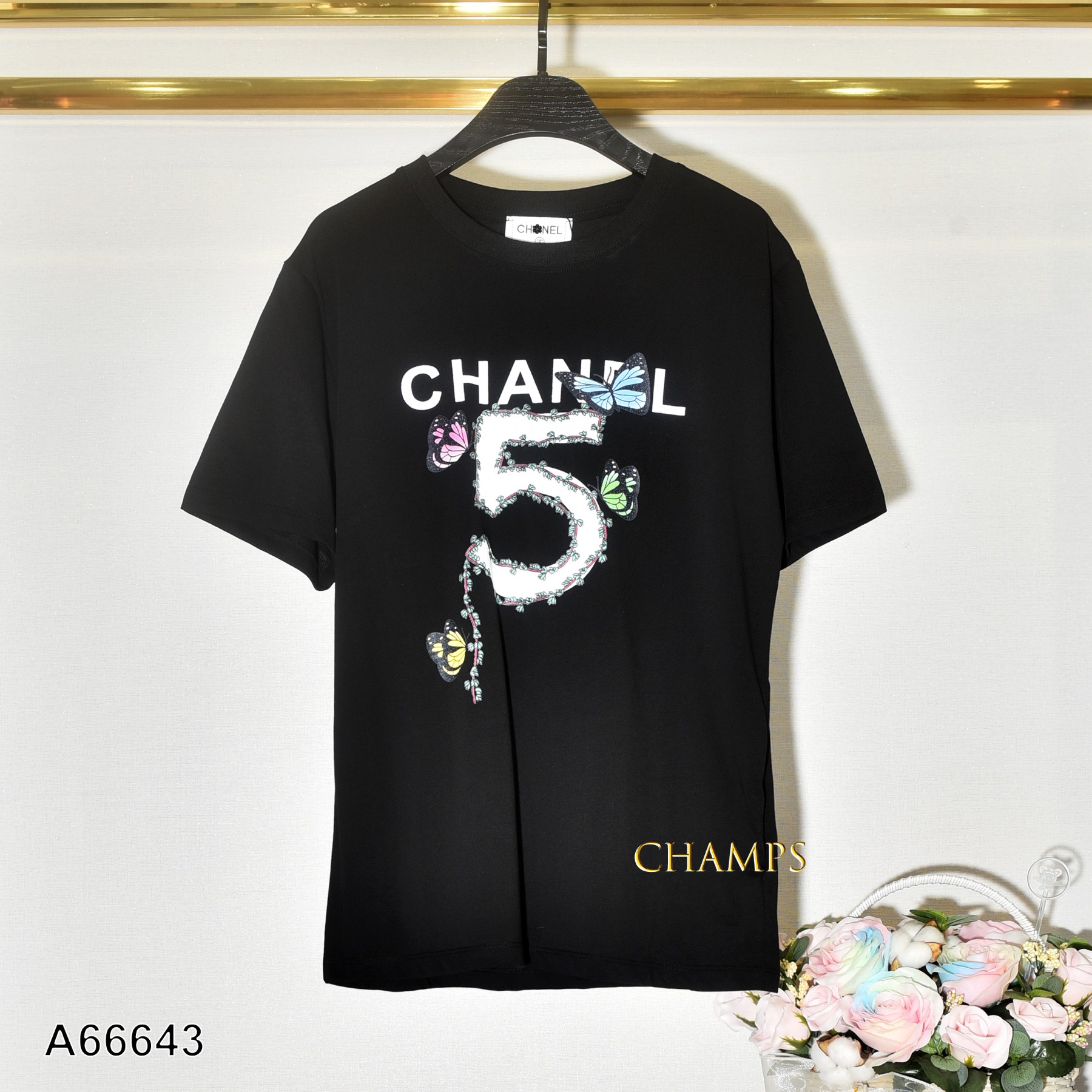 ÁO THUN ĐEN BƯỚM 66643