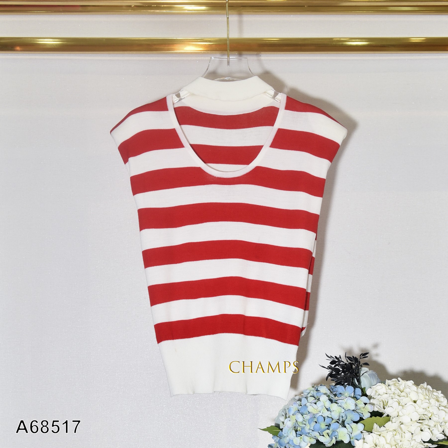 ÁO LEN KẺ ĐỎ CỘT DÂY 68517