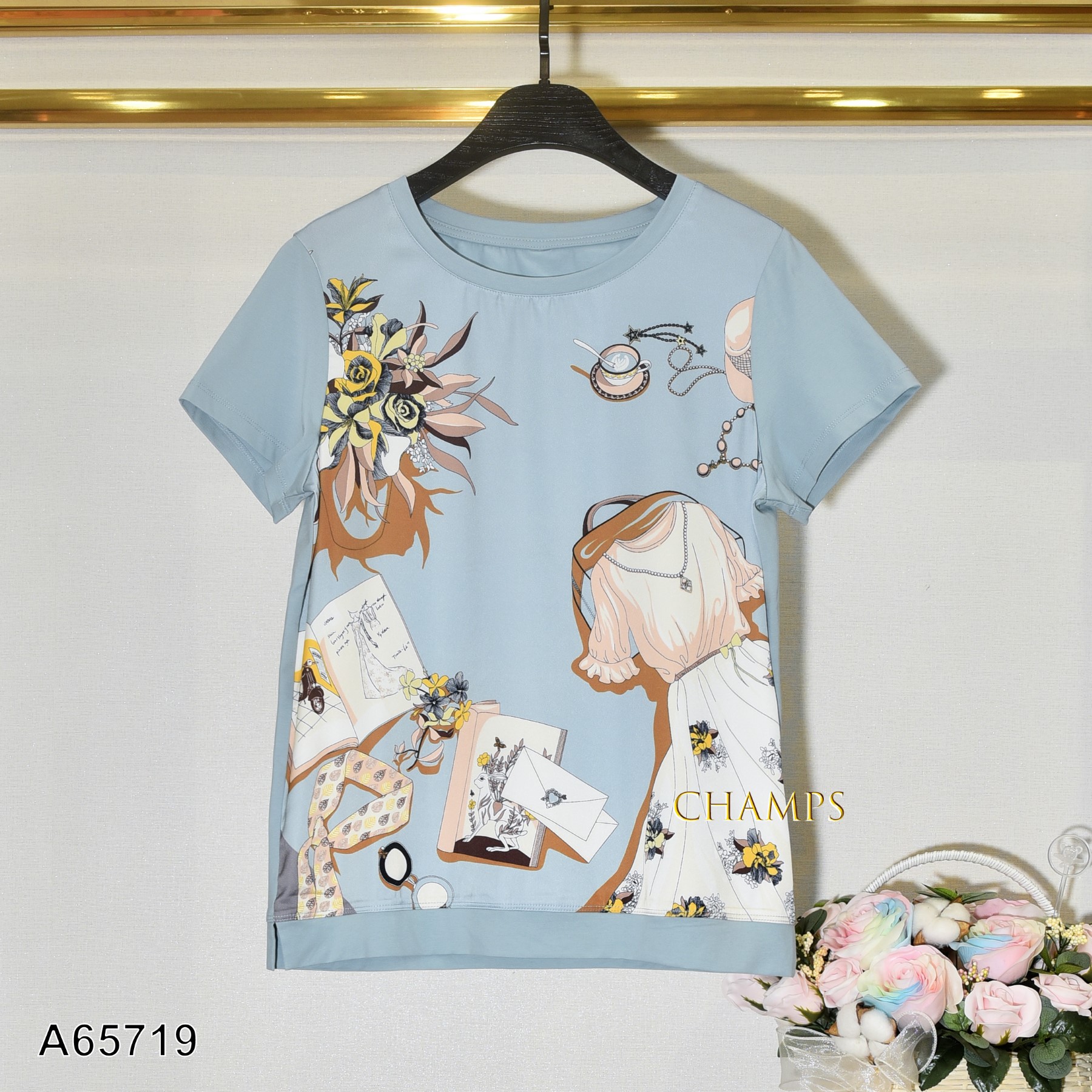 ÁO THUN PHA LỤA XANH 65719