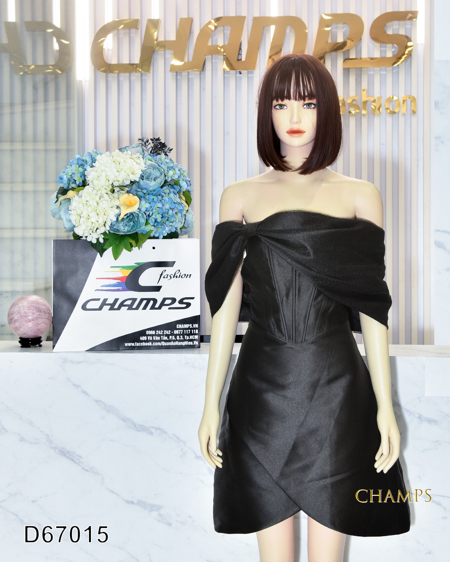 ĐẦM ĐEN LƯỚI VAI TRỄ 67015