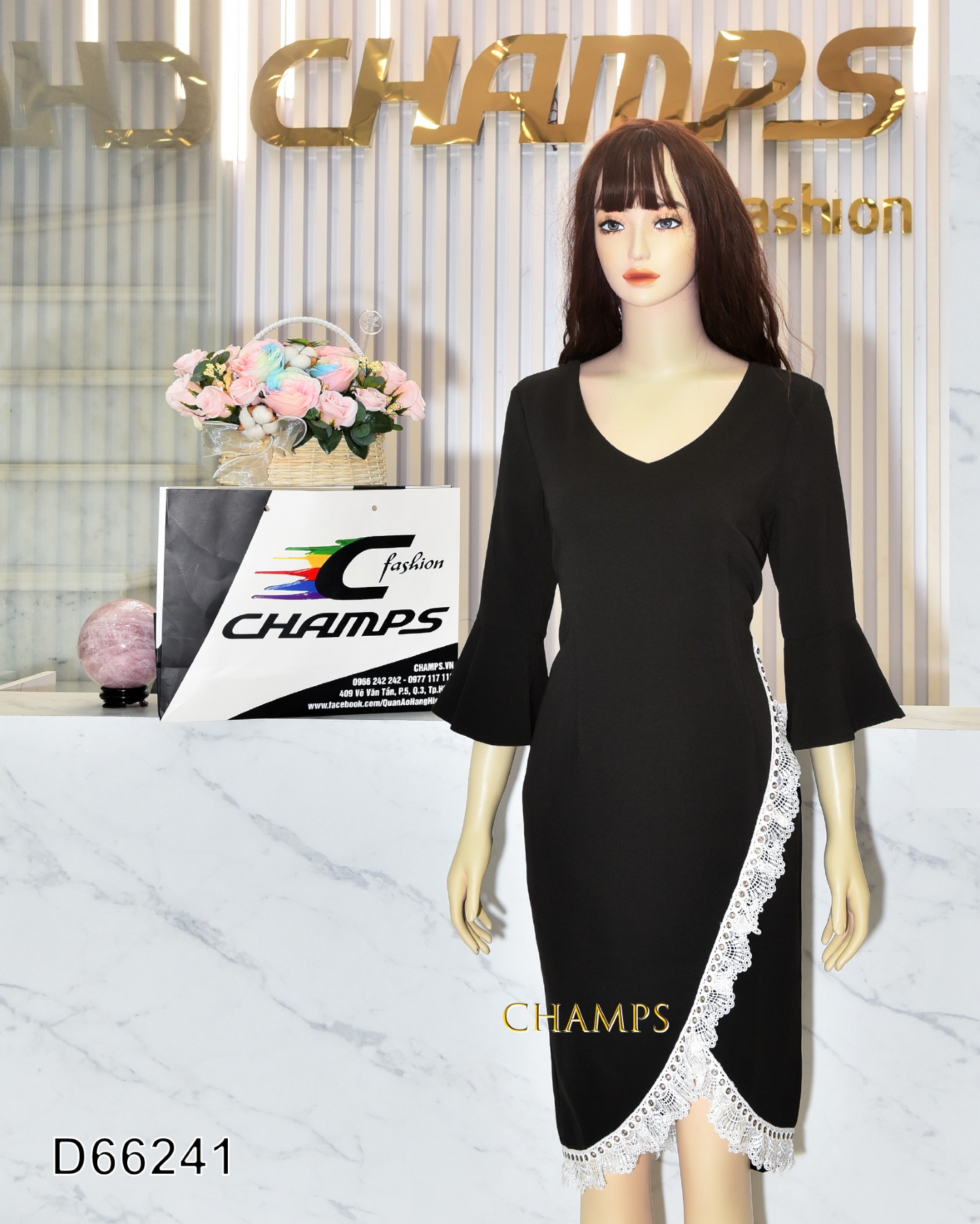 ĐẦM ALEX ĐEN BÈO REN 66241