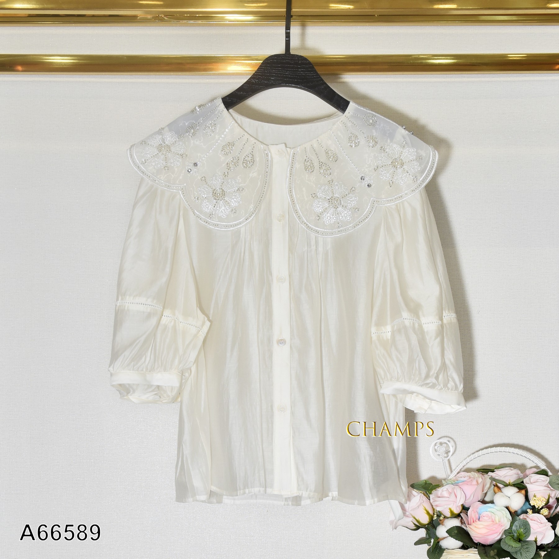 ÁO TƠ KEM CỔ HẠT BẸT 66589