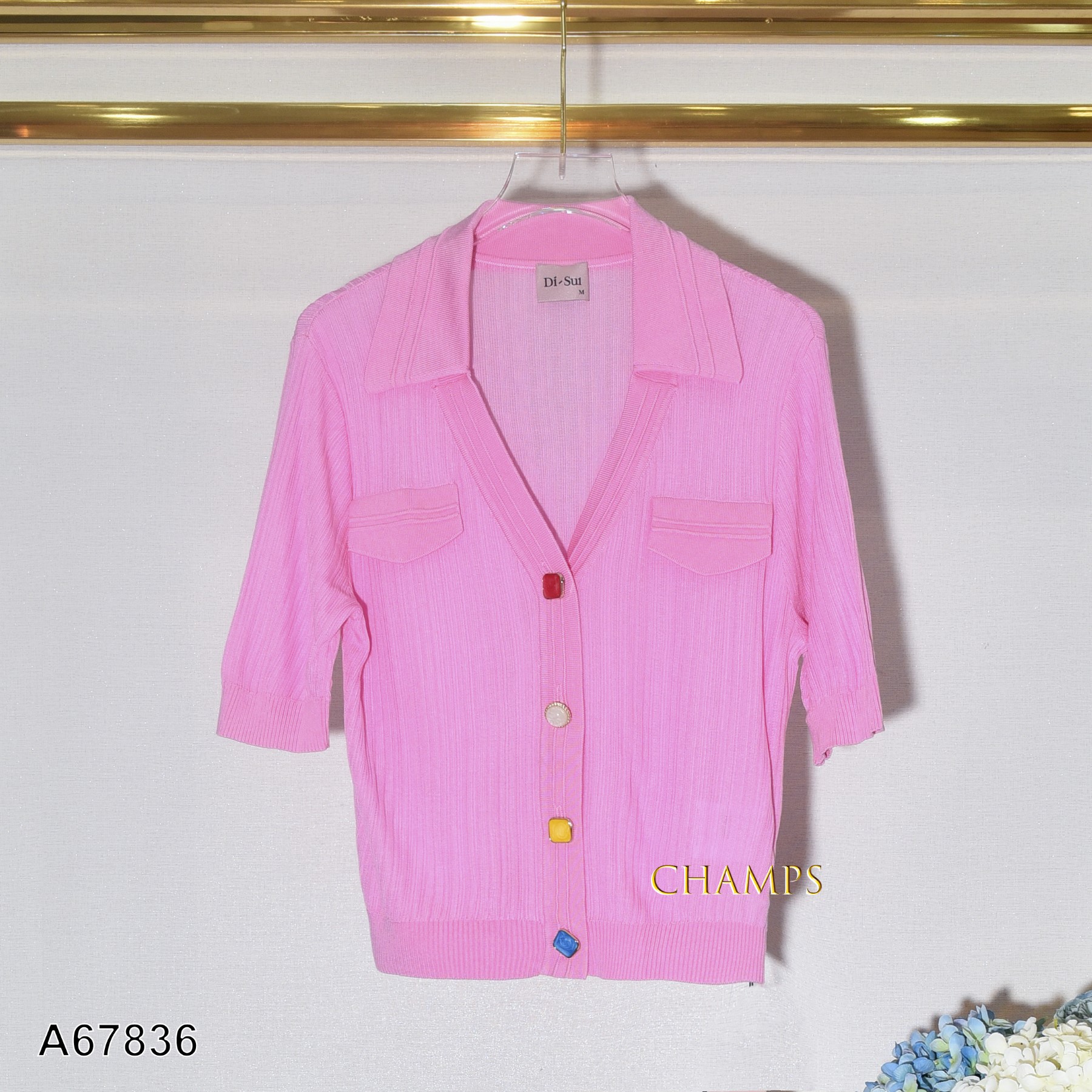 ÁO LEN HỒNG NÚT 67836