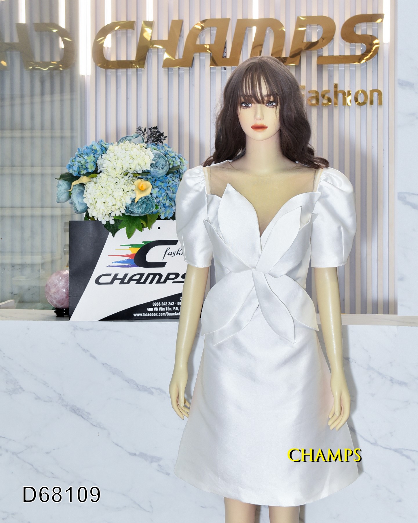 ĐẦM TRẮNG HOA LAZE 68109