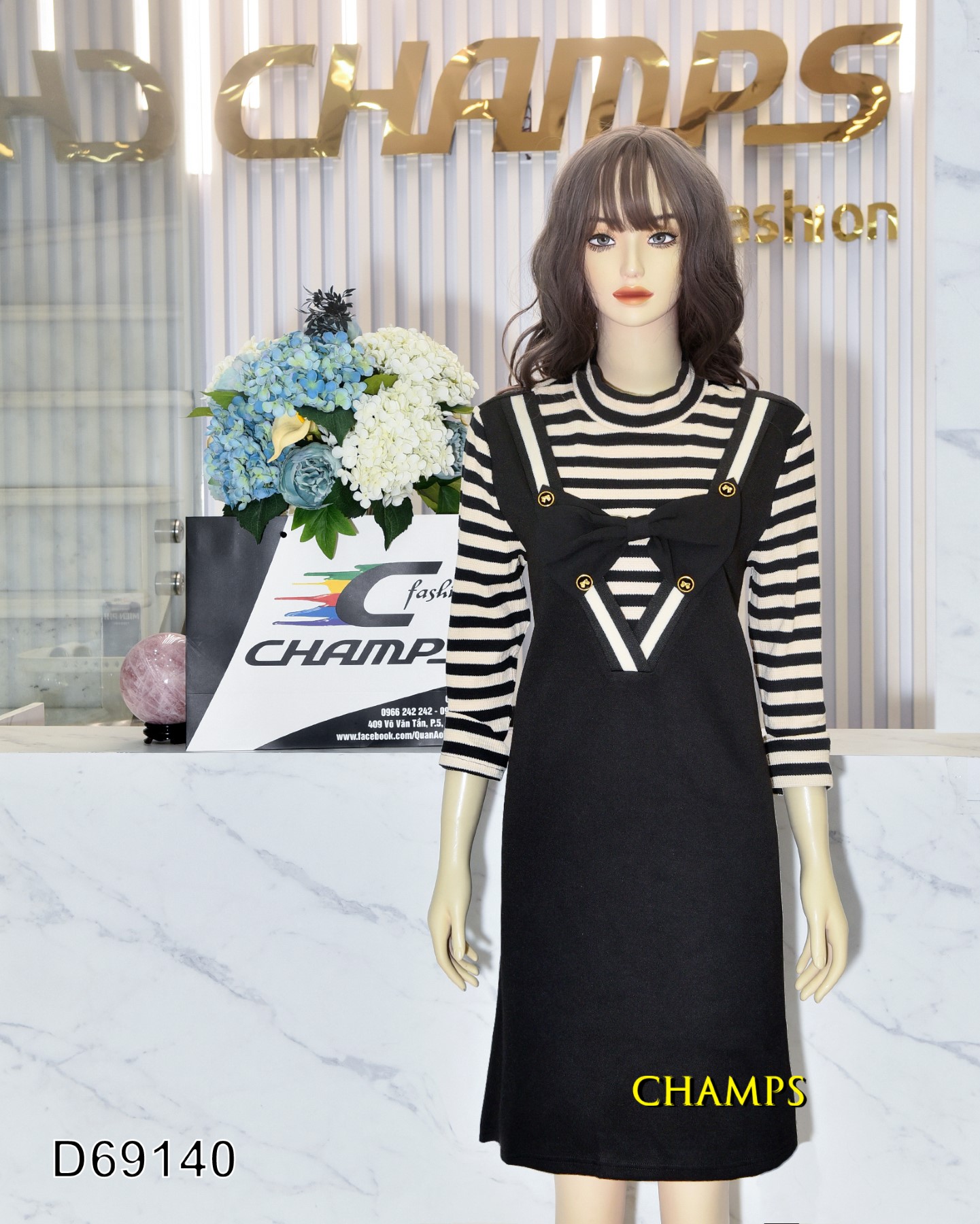 ĐẦM THUN TAY DÀI 69140