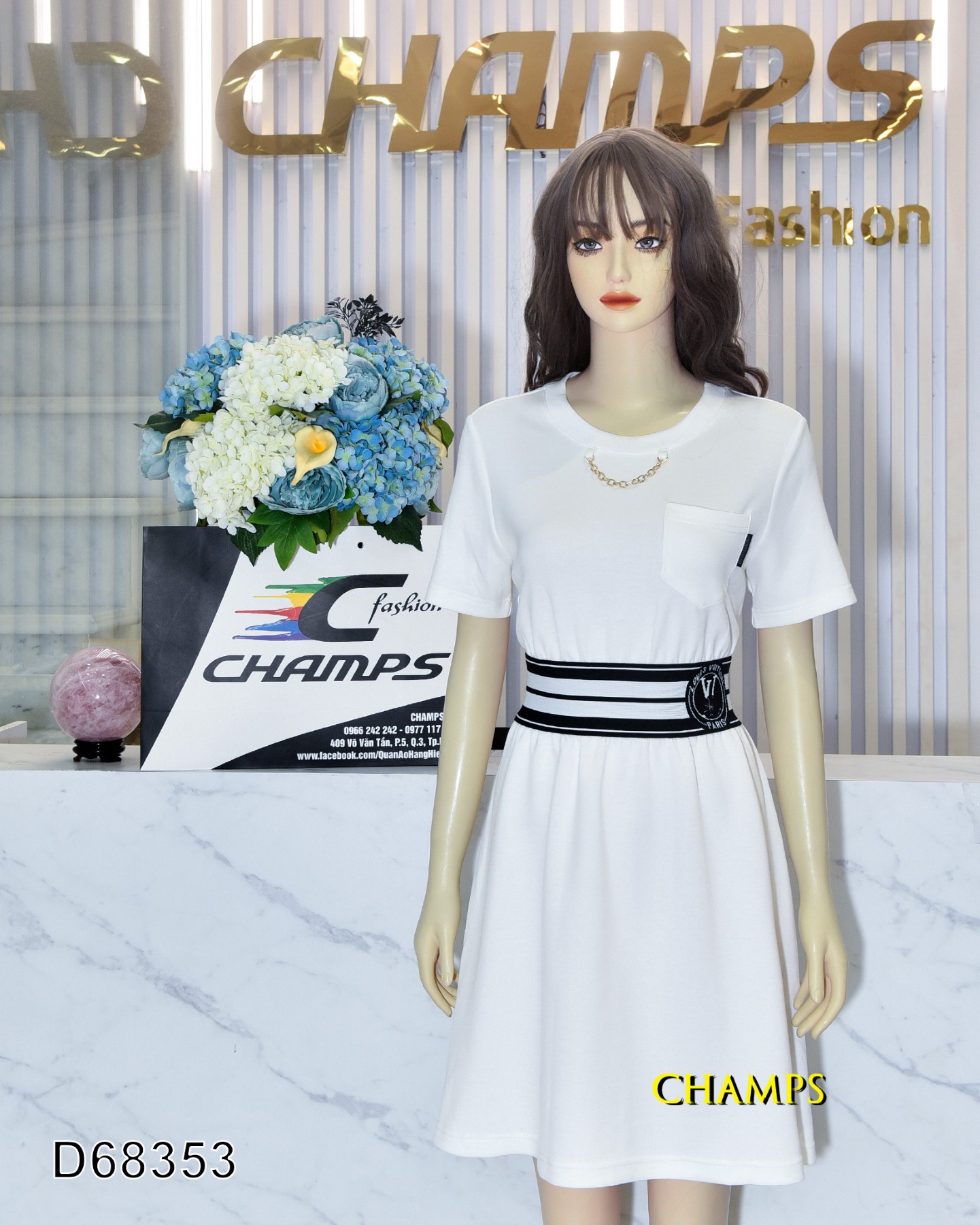 ĐẦM THUN TRẮNG LV 68353