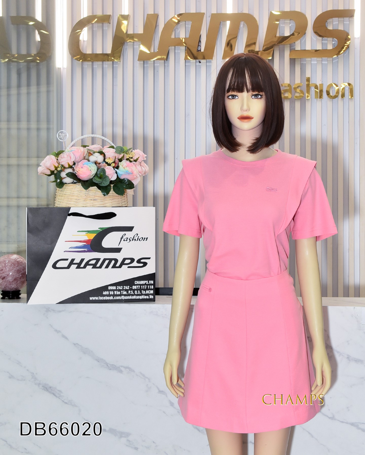 BỘ THUN HỒNG LASCOST +CV 66020