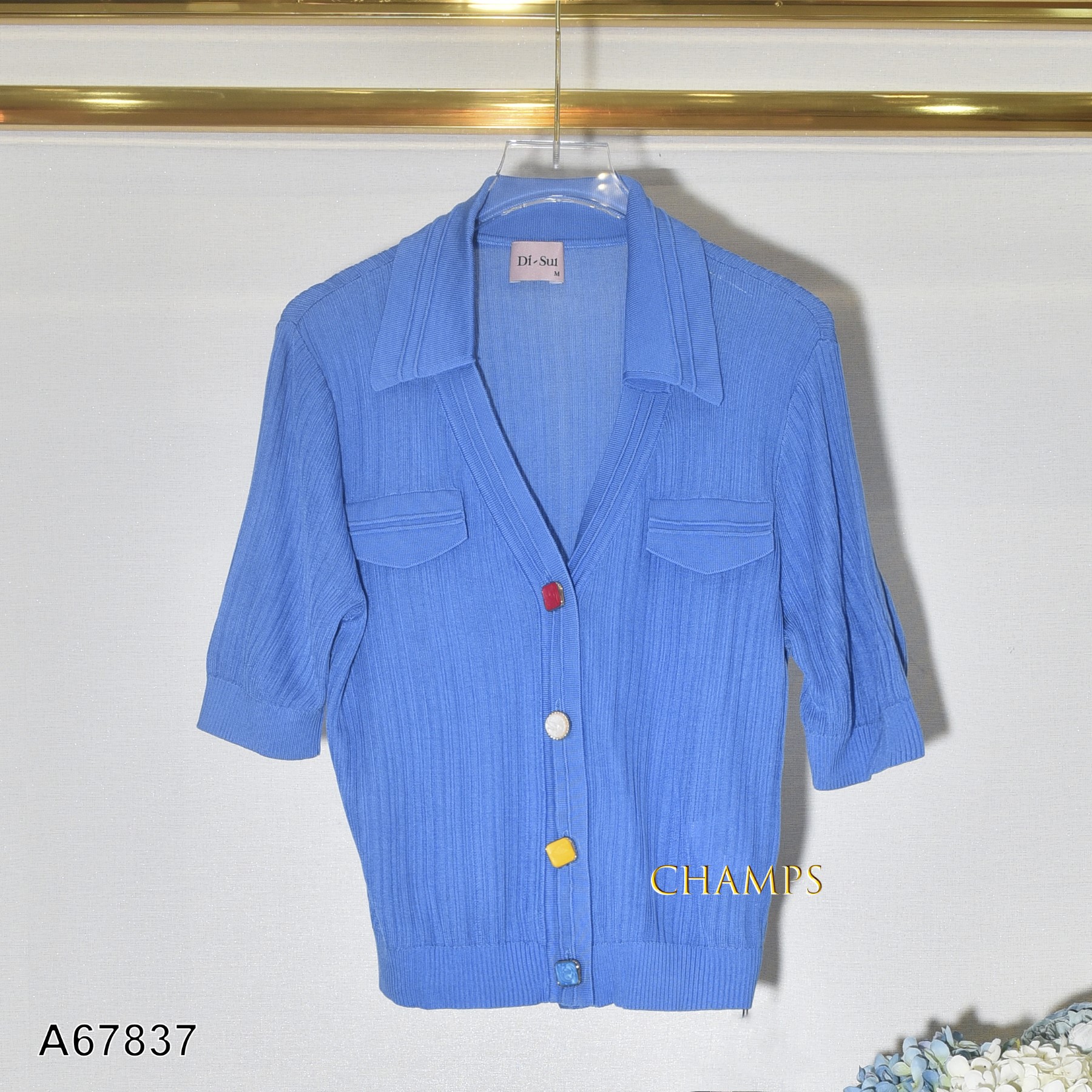 ÁO LEN XANH NÚT 67837