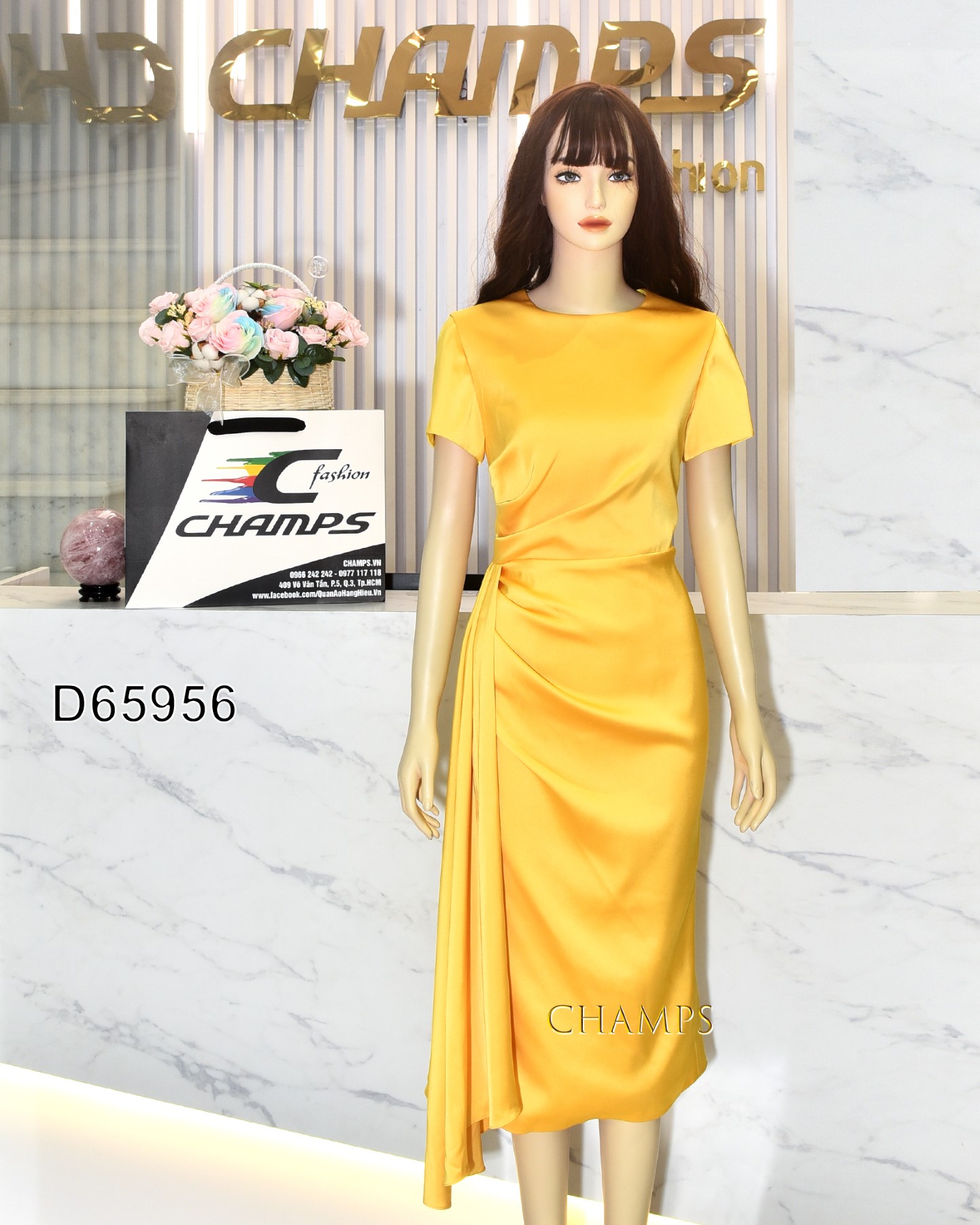 ĐẦM LỤA VÀNG TÀ CHÉO 65956