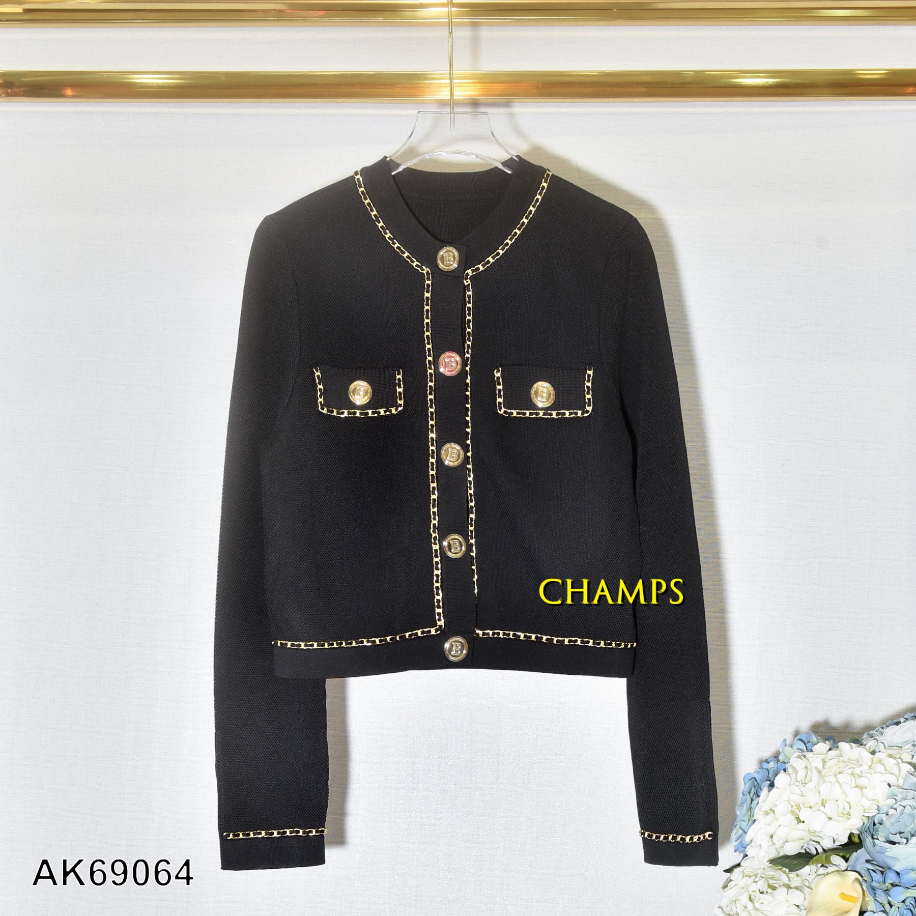 ÁO KHOÁC LEN ĐEN BALMAN 69064