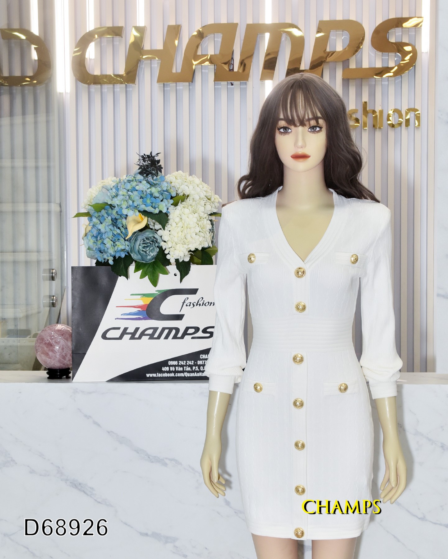 ĐẦM LEN TRẮNG BALMAN L 2 TAY DÀI 68926