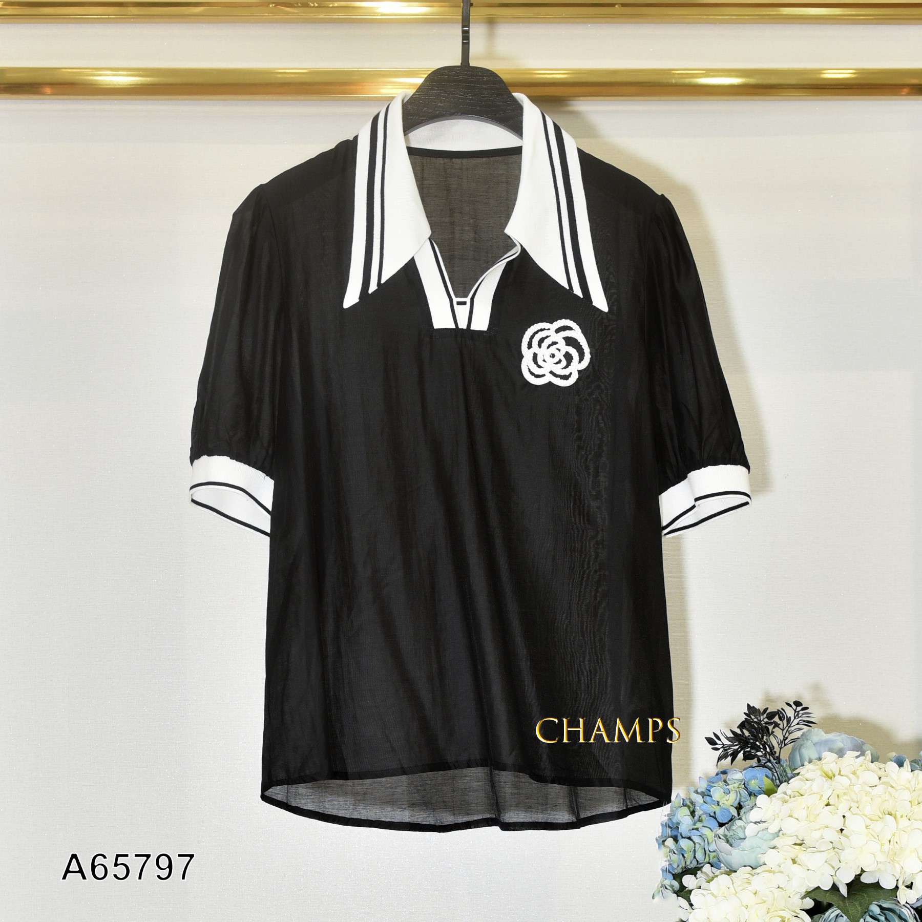 ÁO TƠ ĐEN CHANEL PHA LEN 65797