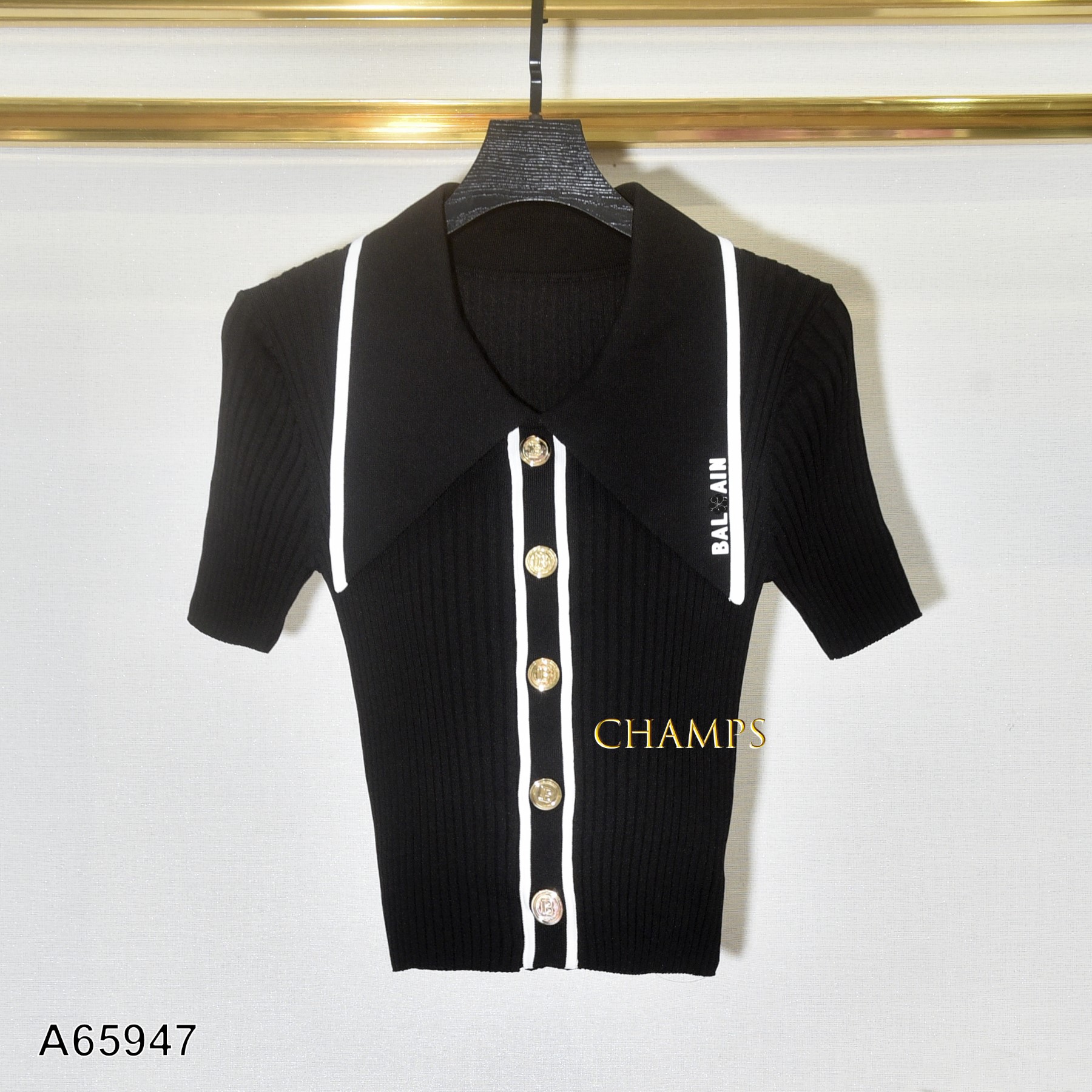 ÁO LEN TIM ĐEN CỔ BẺ 65947